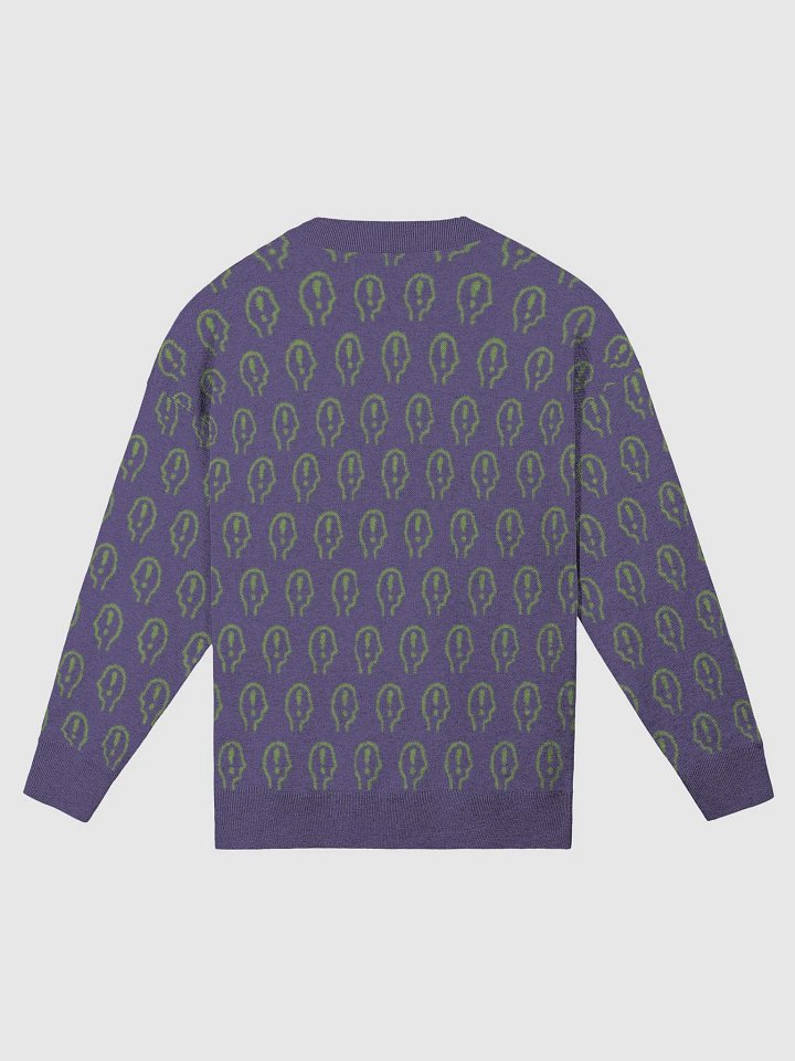 EXCLAIMING MENTALLY (repeating design, purple and green) relaxed knitwear crewneck product image (2)
