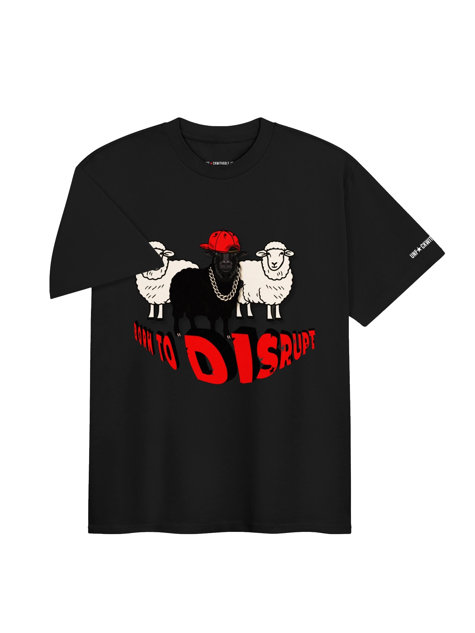 Men's Oversized Streetwear Graphic Design T-Shirt Black Sheep Born to Disrupt product image (3)