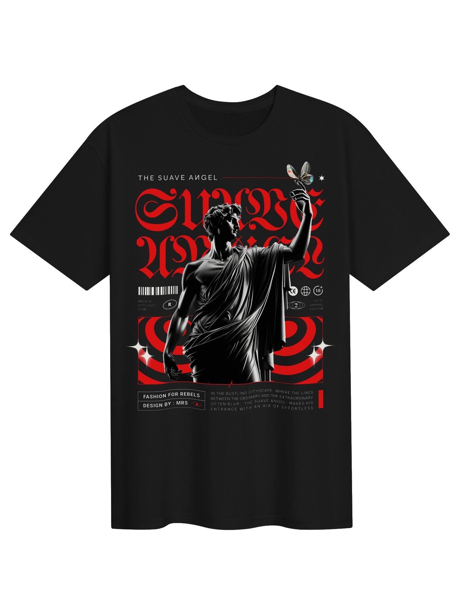 The Suave Angel Statue Graphic Unisex Softstyle T-Shirt product image (1)