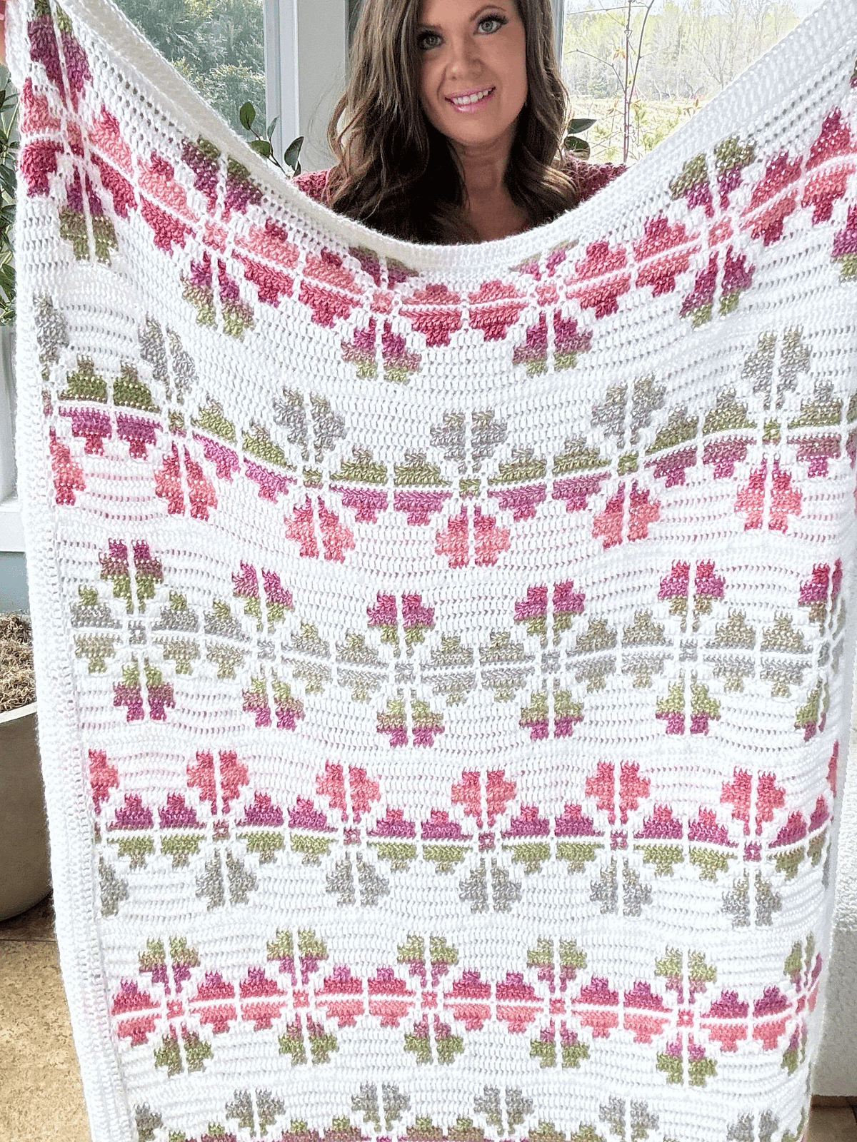 Cosmos Mosaic Blanket Crochet Pattern | MJ's Off The Hook Designs