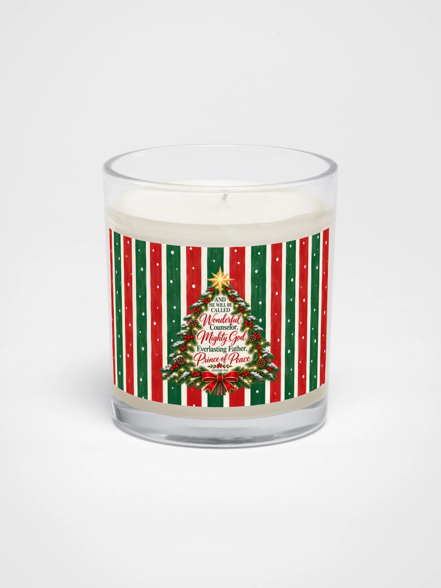 Isaiah 9:6 Christmas Candle | Christian Christmas Decor | Wonderful Counselor Soy Candle | Faith Gift product image (2)