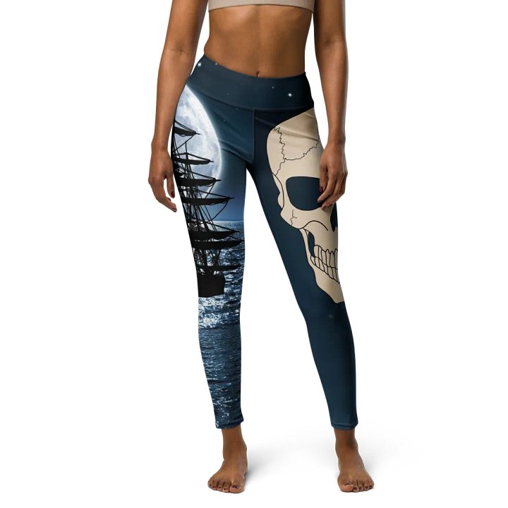 Pirate ship at night yoga leggings product image (1)