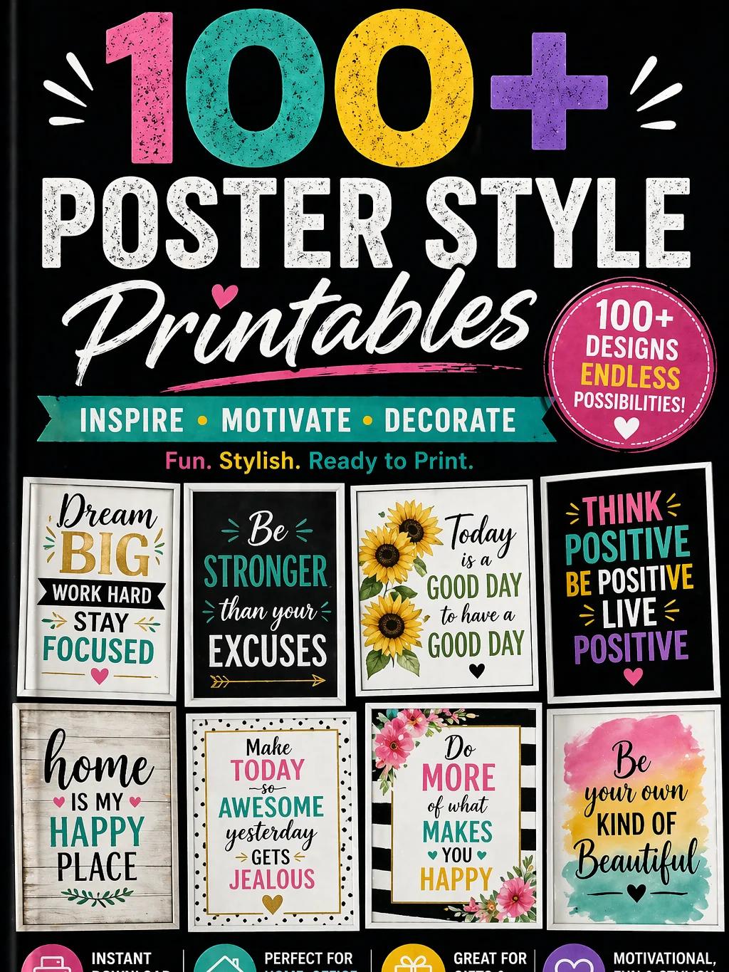 100+ Poster Style Printables Resellers Bundle product image (1)