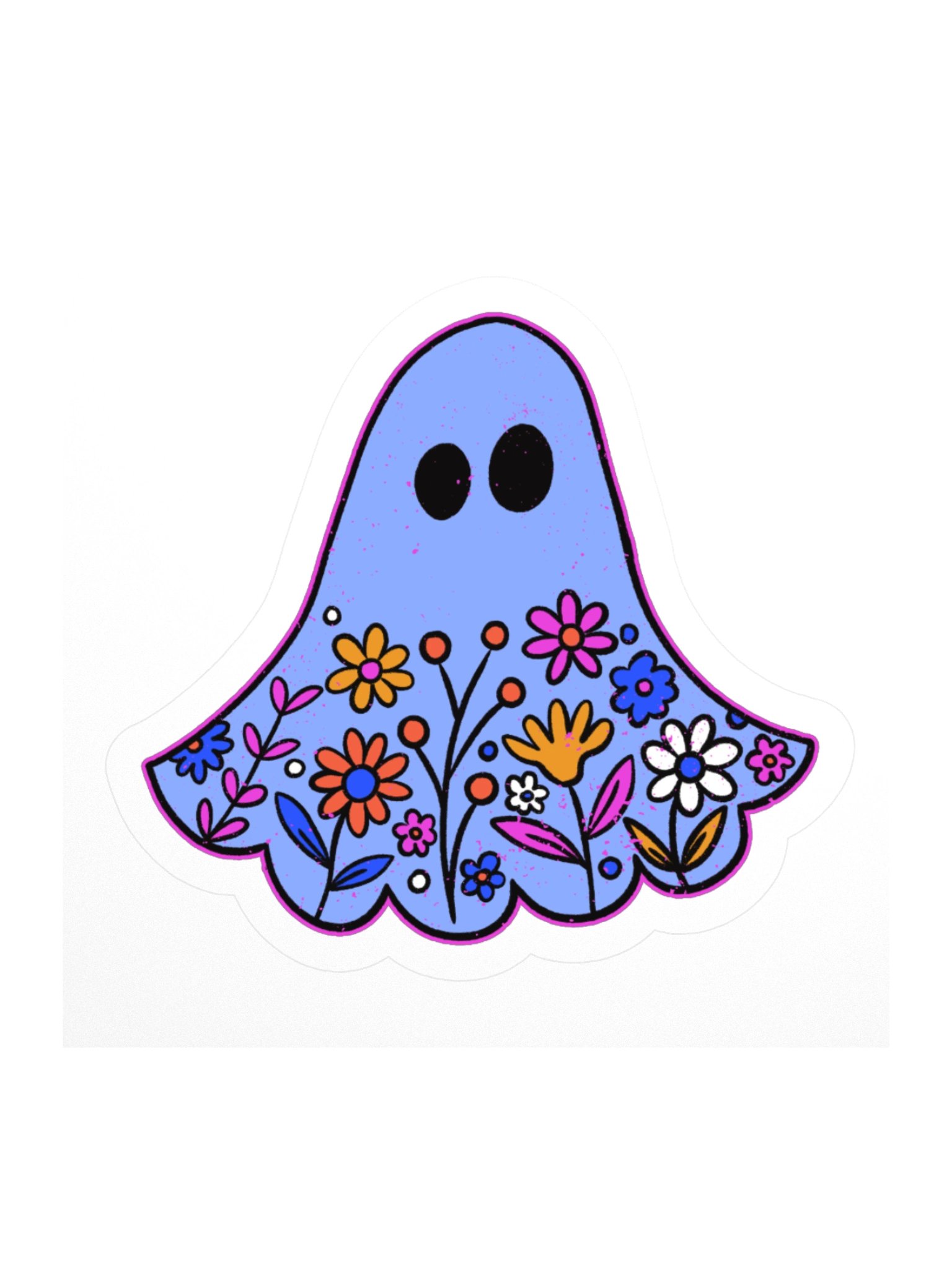 Floral Ghost Kiss Cut Sticker product image (1)