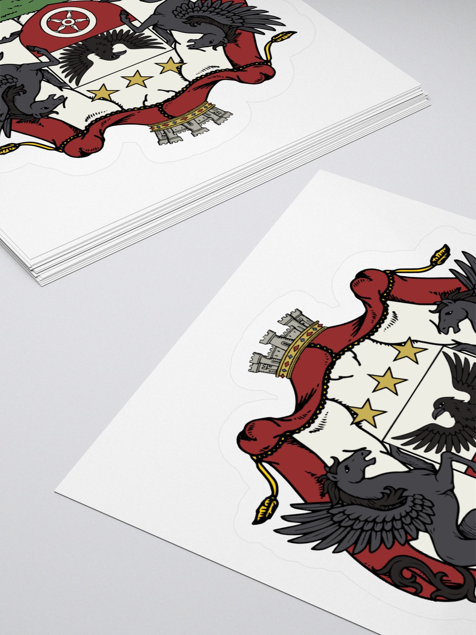 Raven and Pegasus Coat of Arms Kiss Cut Sticker product image (10)