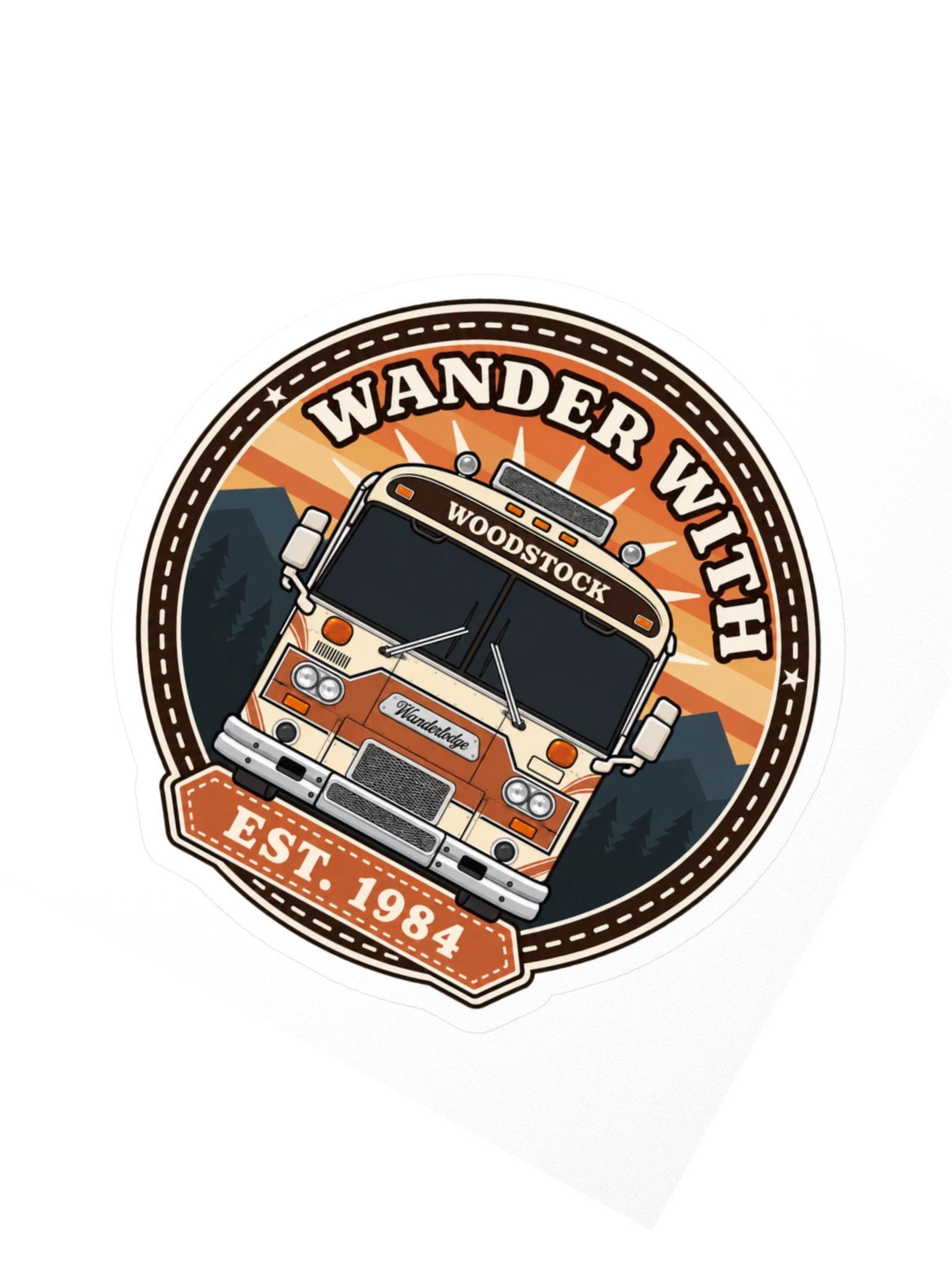 Woodstock Vintage Travel Patch Sticker — Dark Windshield product image (2)