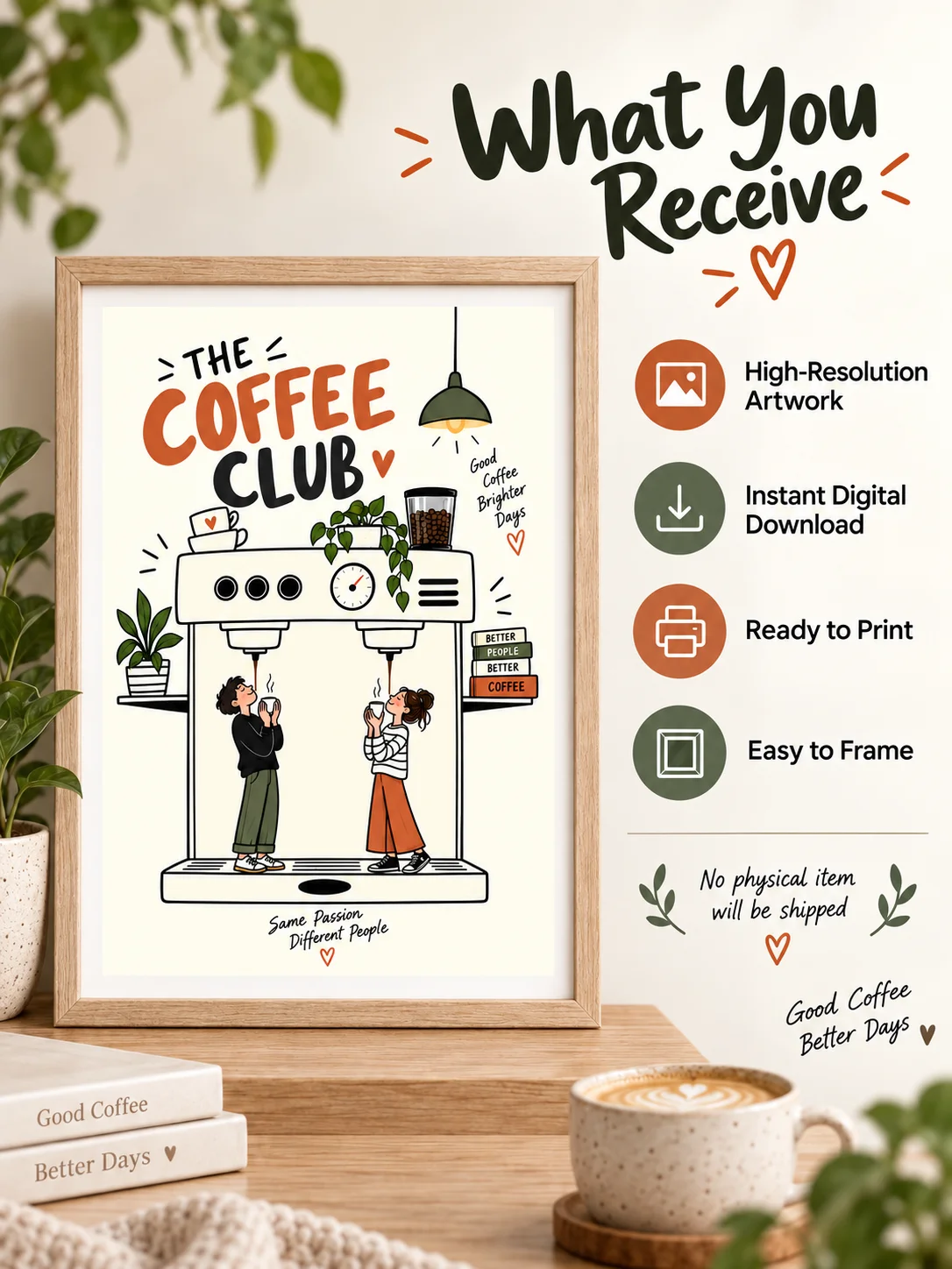 Coffee Club Wall Art, Retro Coffee Poster, Kitchen Coffee Bar Decor product image (5)
