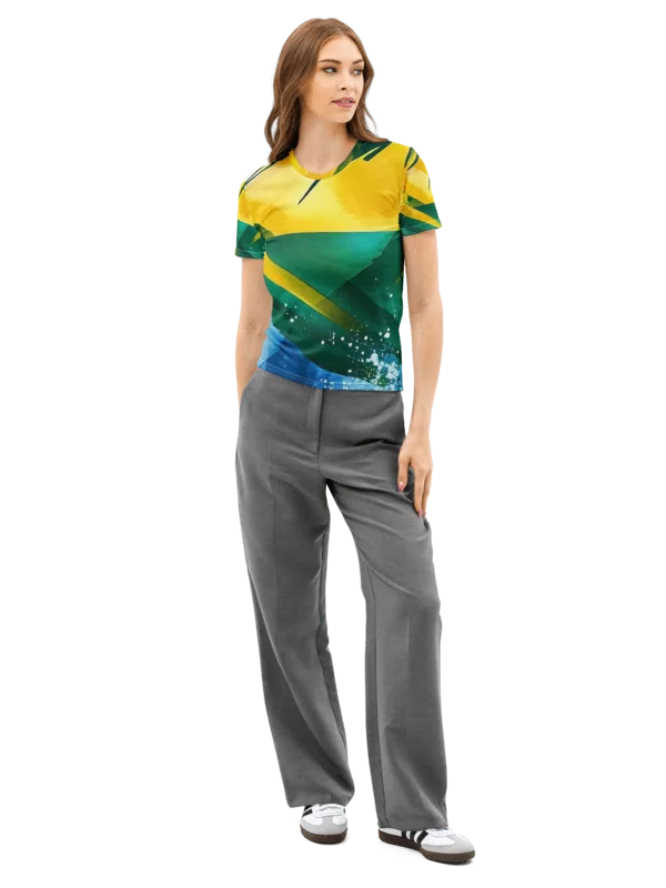 St. Vincent and the Grenadines - SVG Abstract Diplomat Print | Women’s Cotton Crew Neck T-Shirt product image (6)