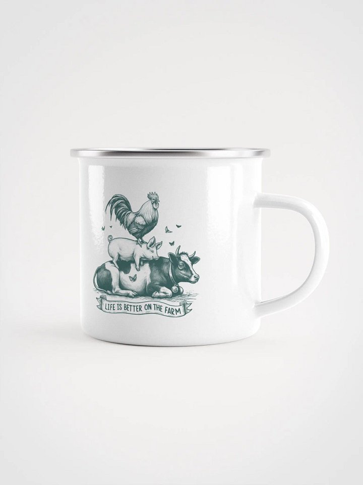 "Life is better on the farm 2" enamel Mug product image (1)
