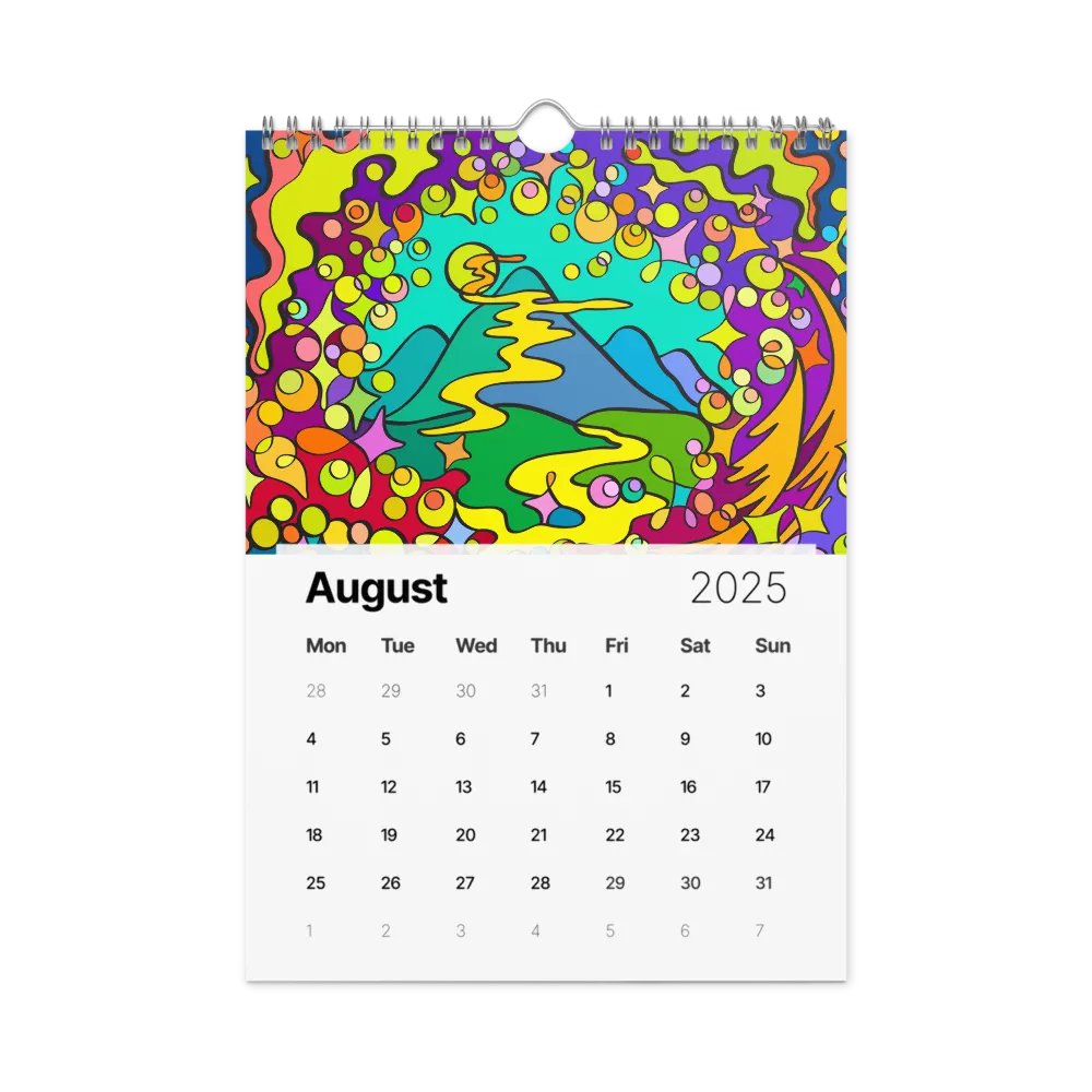 Energize Your Year: 2025 Customizable Wall Calendar – Wave at Sunset product image (2)
