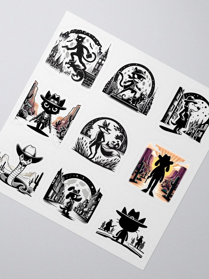 Vintage Black and White Cartoon Stickers product image (2)