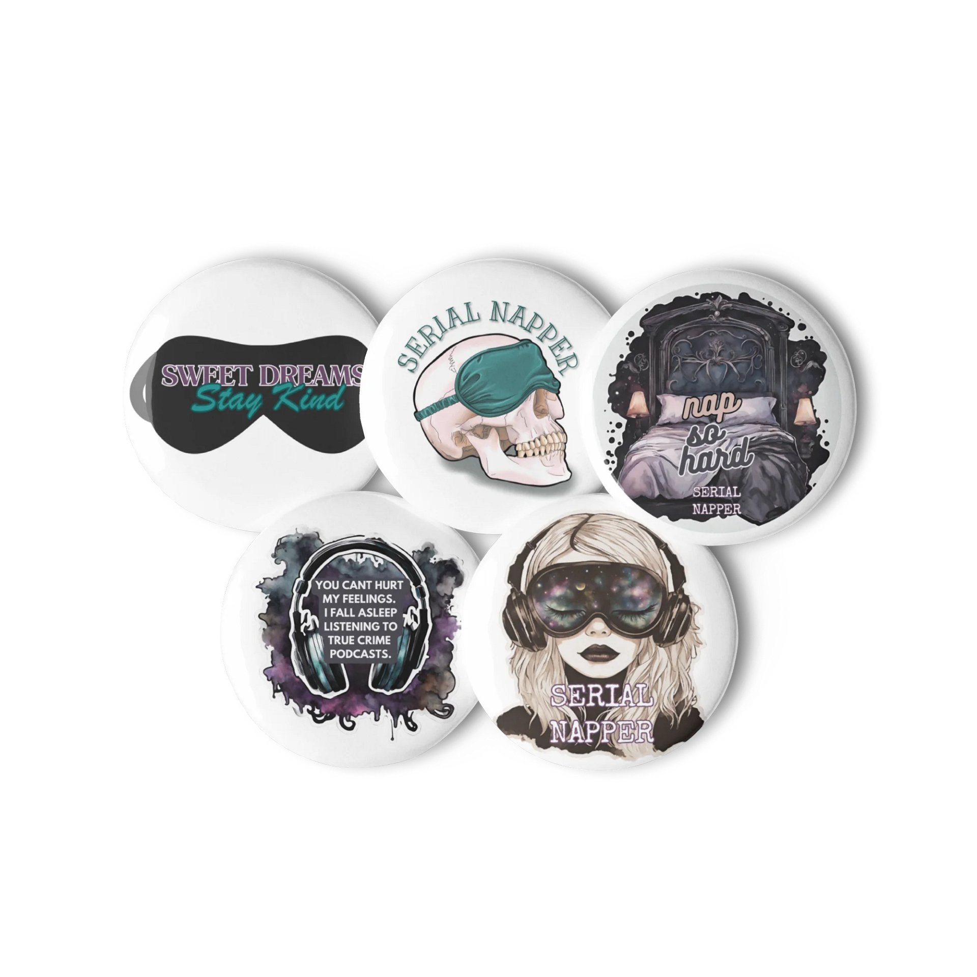 Serial Napper Button Set – Pack of 5 product image (3)