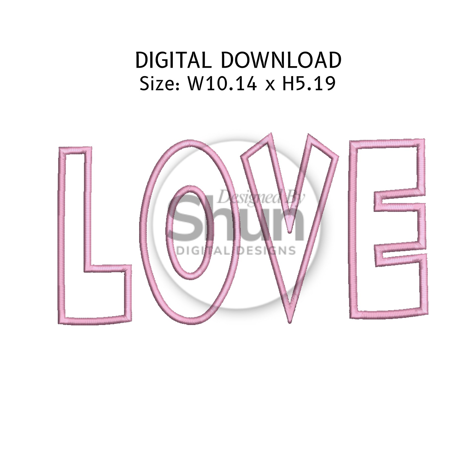 Love Applique Embroidery Design product image (1)