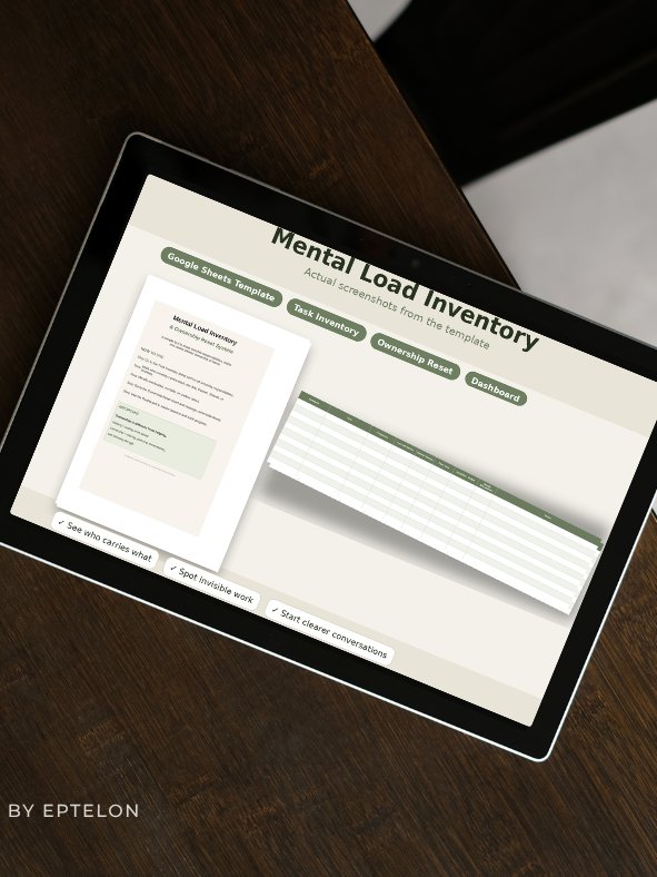 Mental Load Inventory & Ownership Reset System (Excel & Gogle Sheets Edition) product image (1)