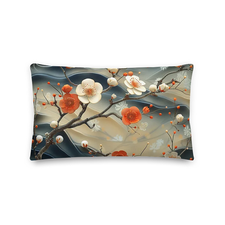 Traditional Japanese Floral Accent Pillow - Plum Blossom Cushion product image (2)