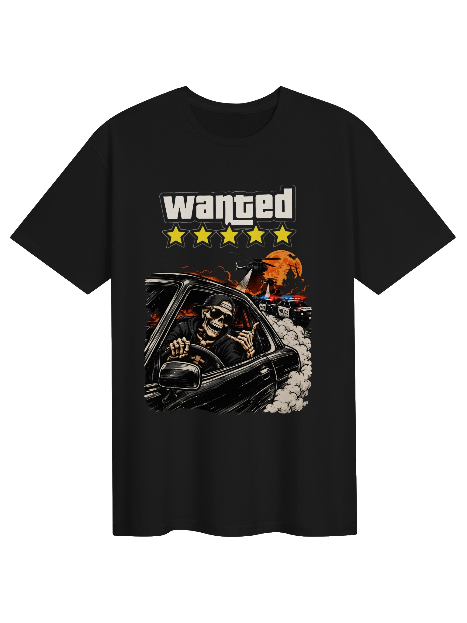 GTA VI Halloween T-shirt - Grand Theft Auto 5 Star Wanted Level Halloween Costume product image (1)