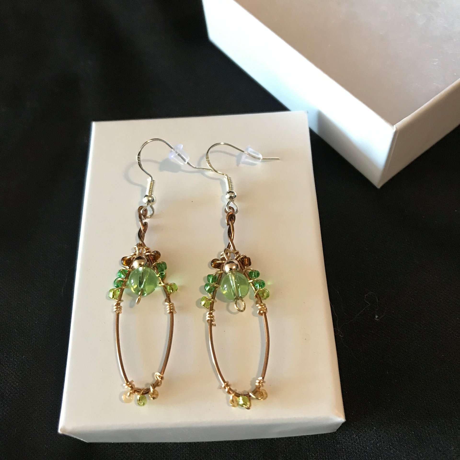Forest Green Bronze Drop Earrings product image (3)