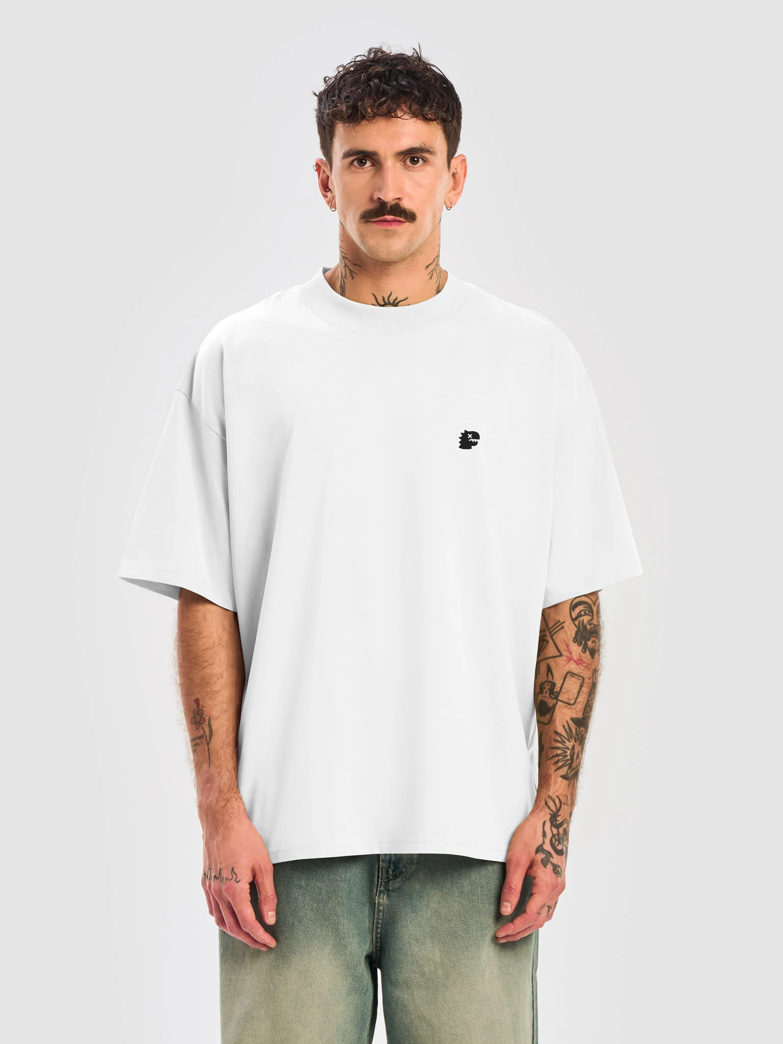 FMB ∣ JETLAG DINO Left Logo Oversized Tee White product image (5)
