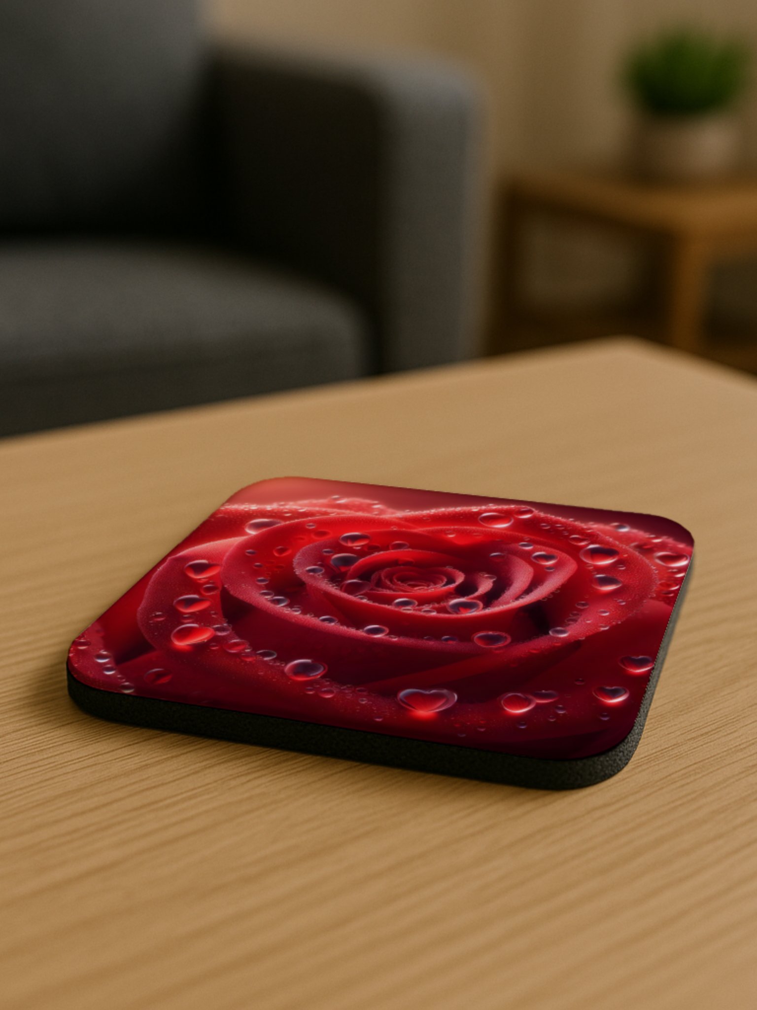 Red Rose Cork Coaster product image (3)
