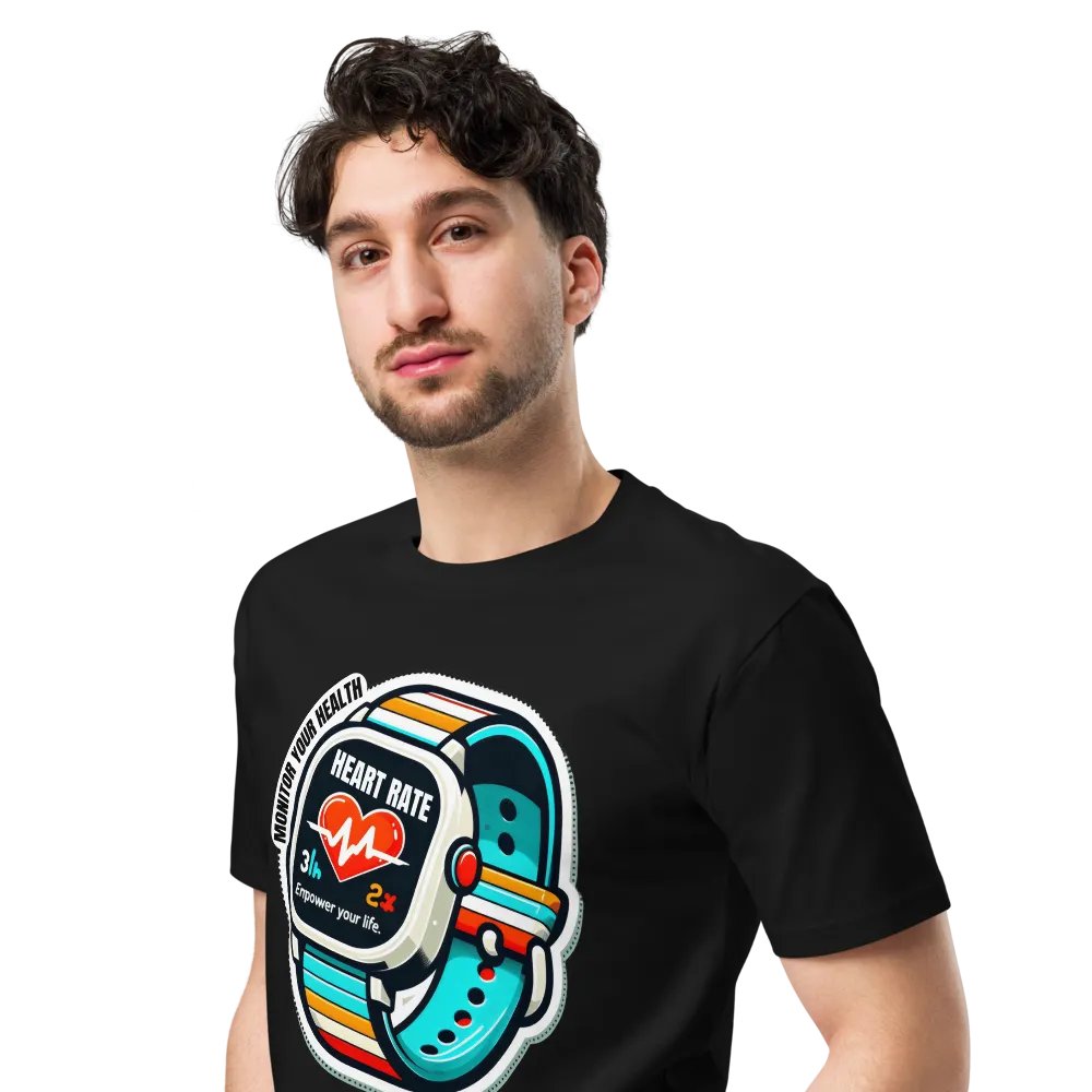Heart Rate Monitor Smartwatch Illustration T-Shirt product image (5)