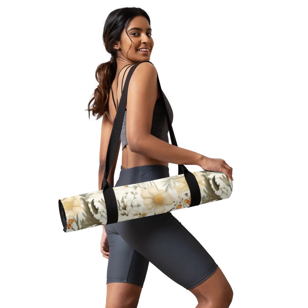 White Floral Yoga Mat by Treasure Pie product image (10)