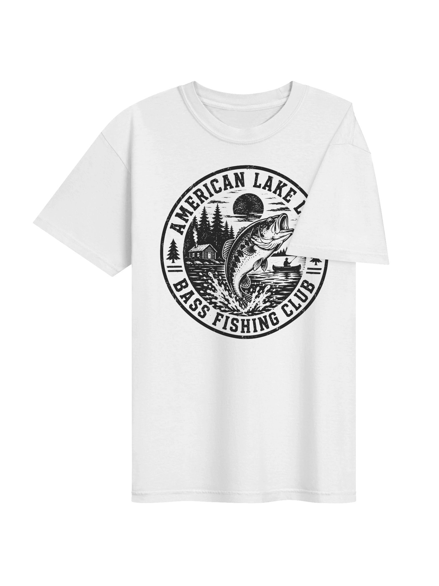 American Lake Life T-Shirt | Vintage Bass Fishing Outdoor Graphic Tee product image (49)