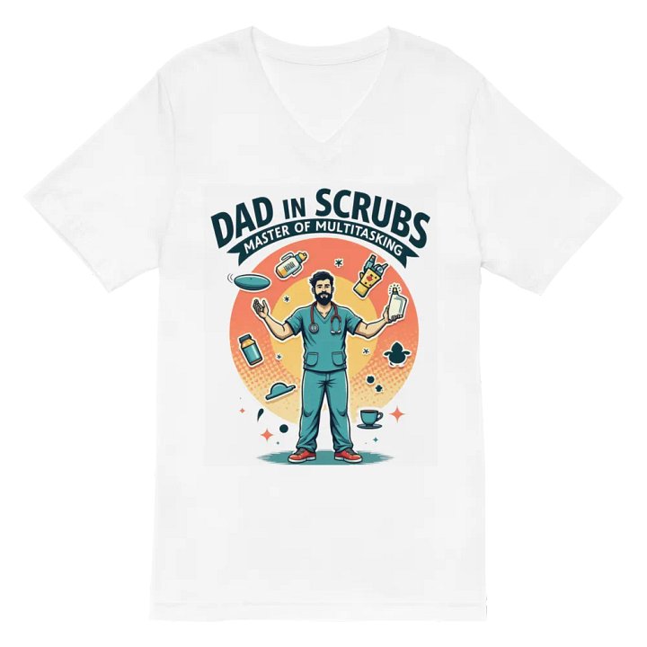 Master of Multitasking Dad in Scrubs V-Neck Tee product image (2)