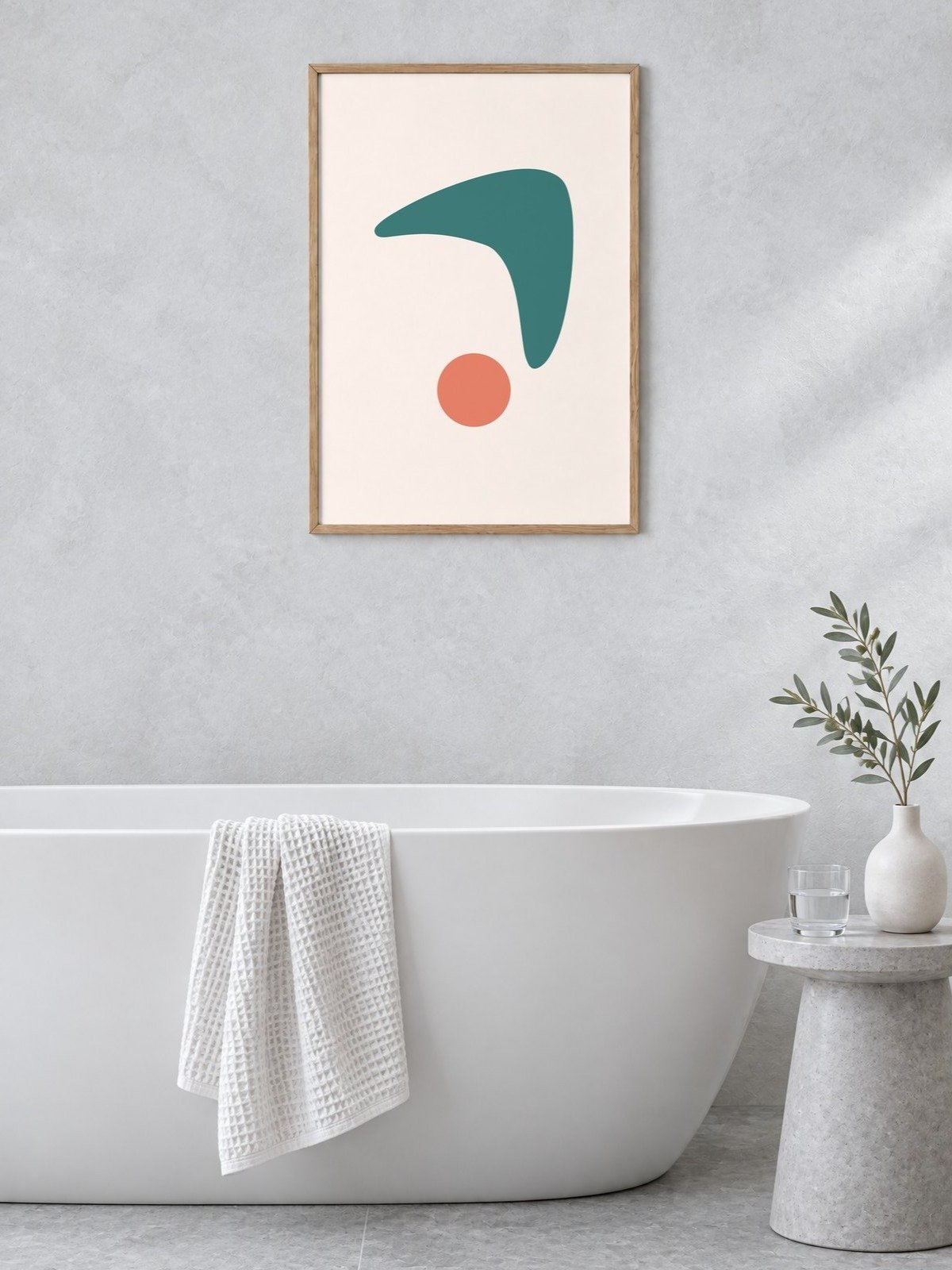 Teal Boomerang Sun Print | Colorful Bathroom Wall Art product image (2)