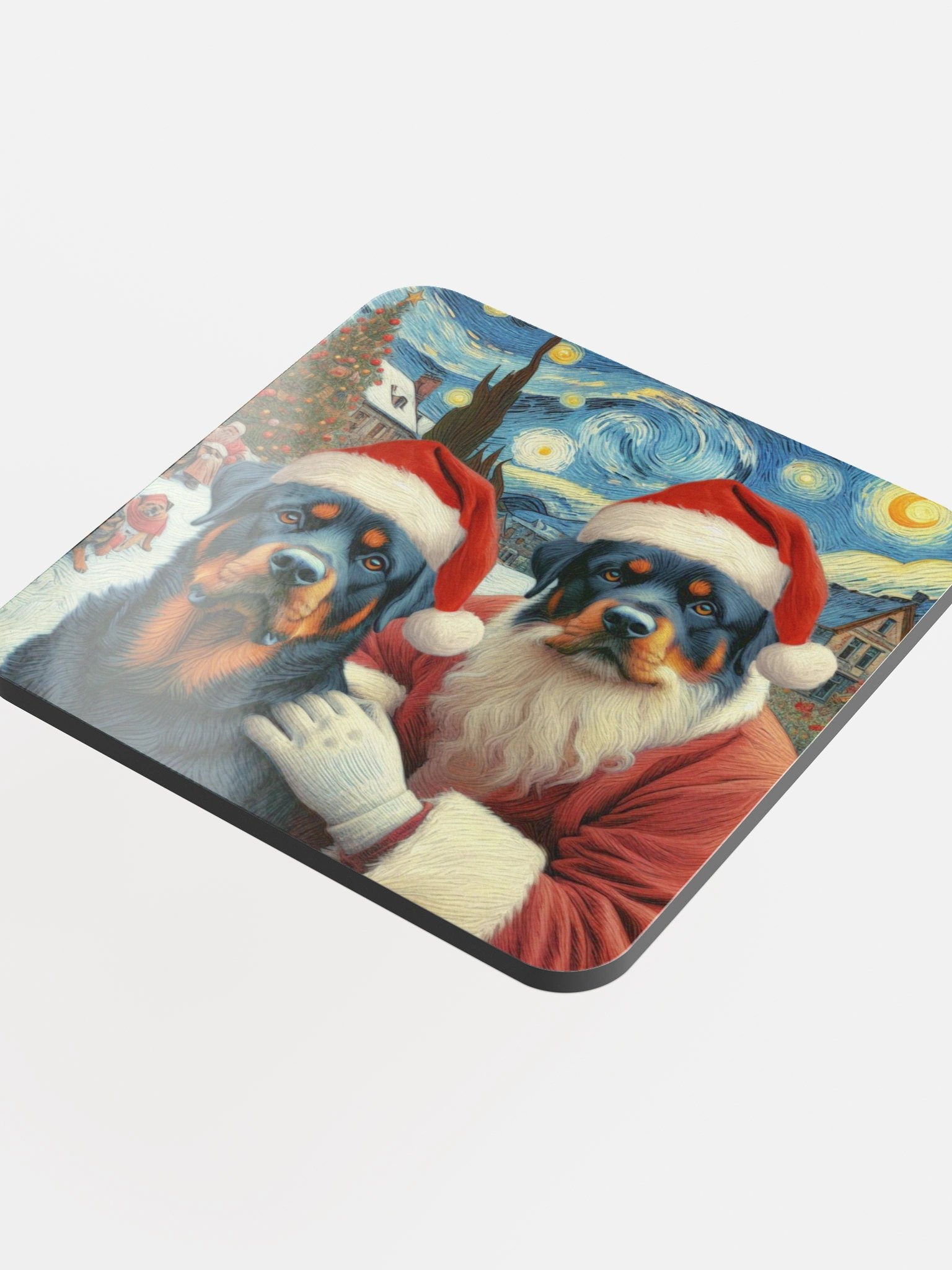 Santa Rottweilers Cork Coaster Set product image (4)