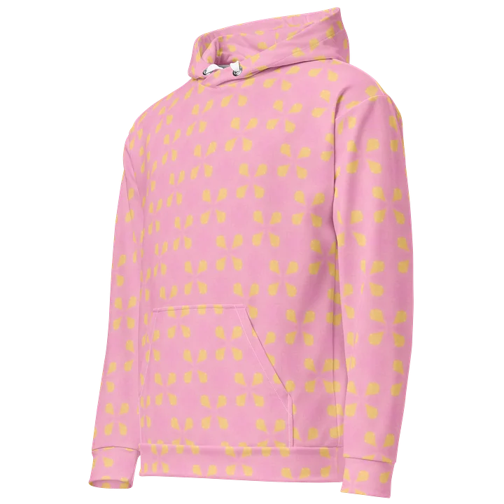 Petal Pop – Pink & Gold Seamless Geometric Pattern Unisex Hoodie product image (2)