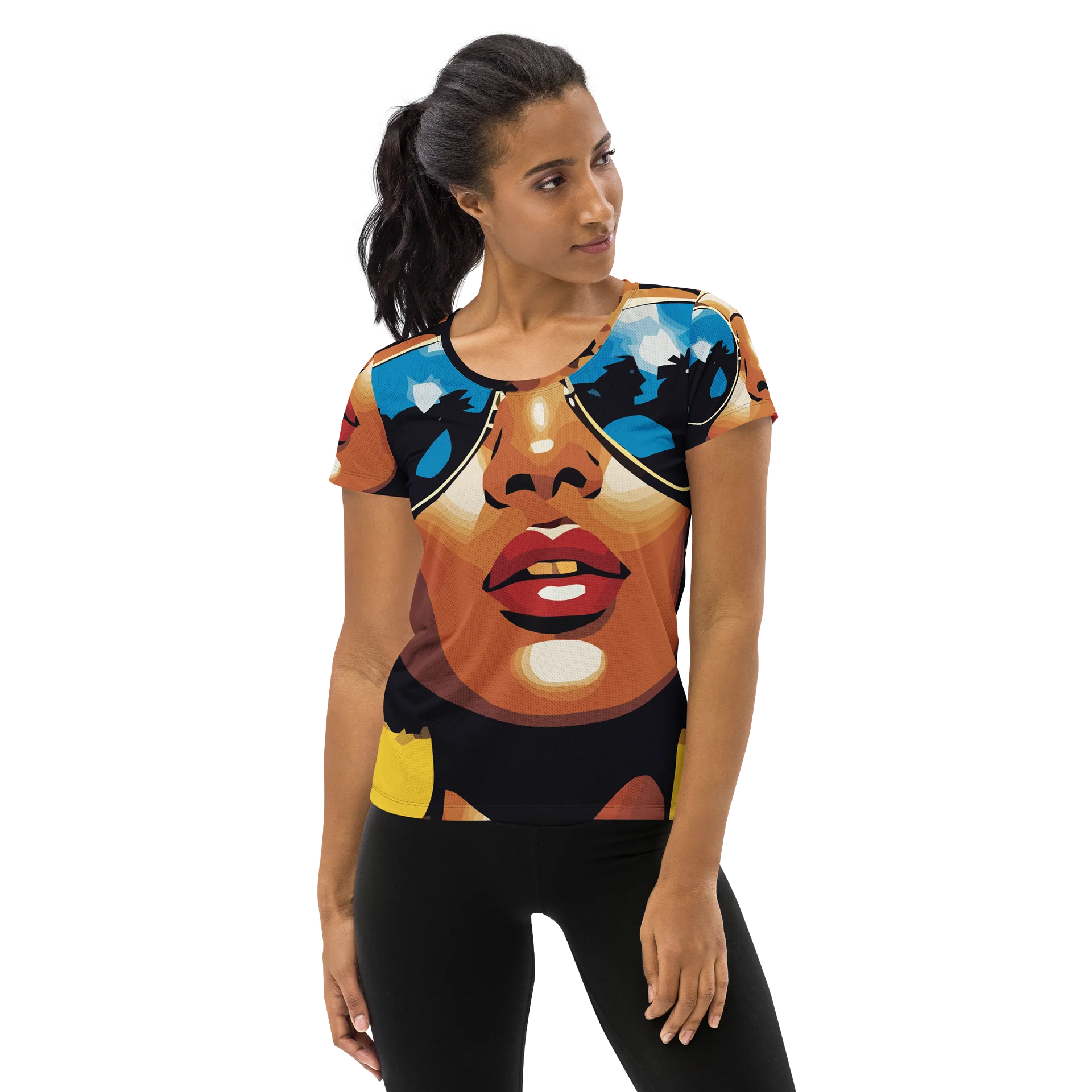 Caribbean Apples - Warm Caribbean Summer Retro | Women's Athletic T-Shirt product image (1)