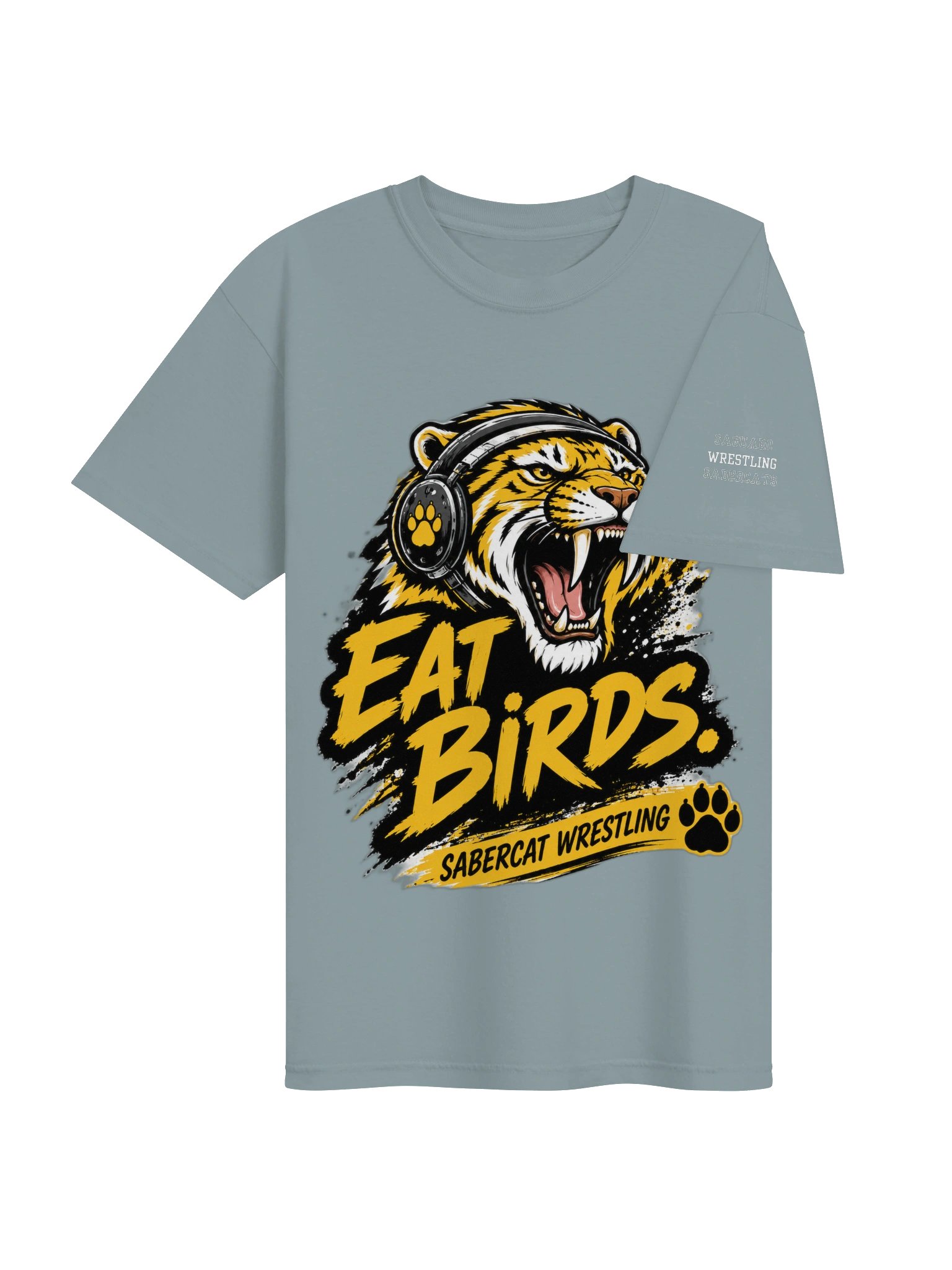 Eat Birds Sabercat Wrestling Tiger Head Tee product image (30)