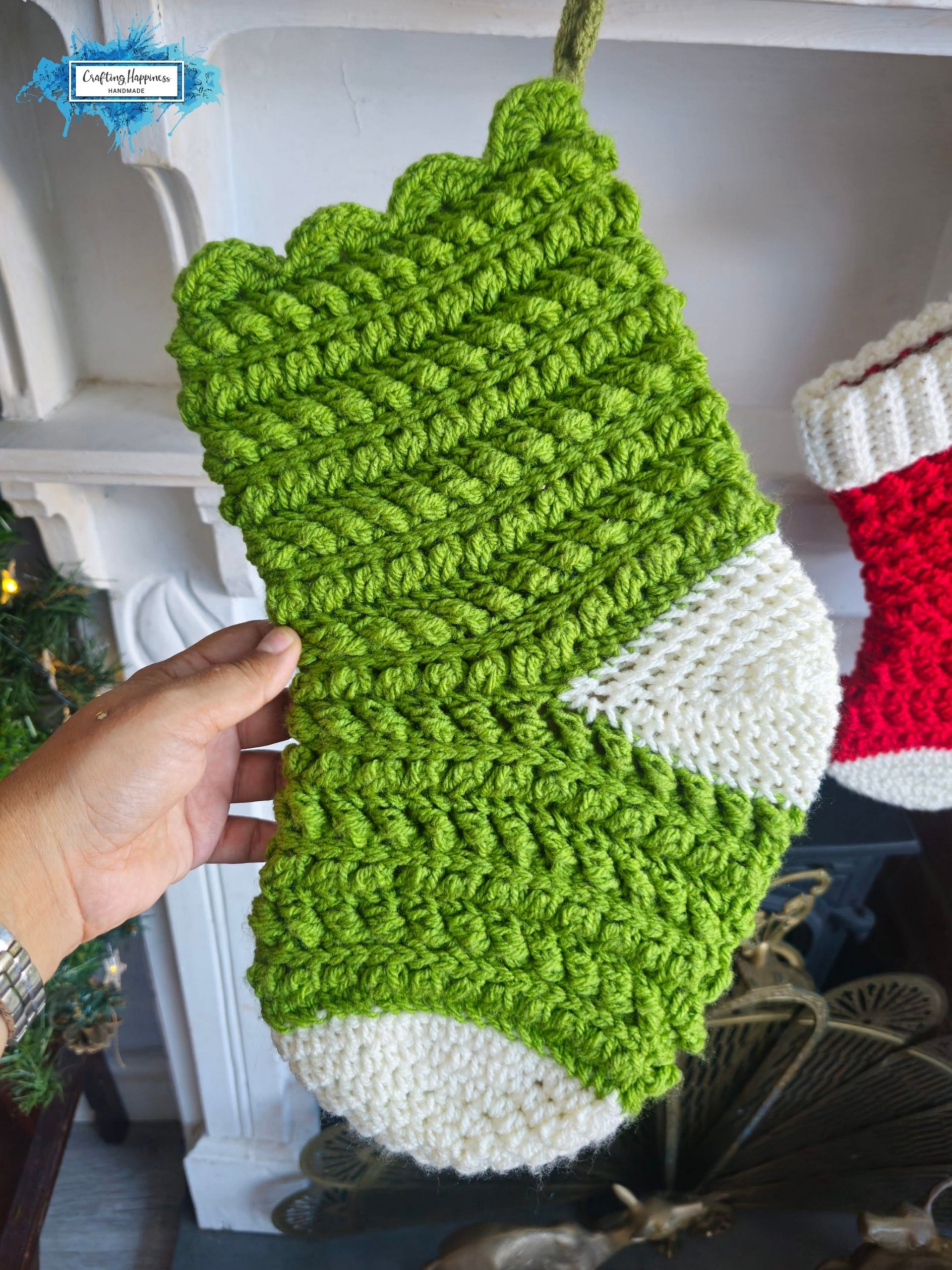 CROCHET PATTERNS + VIDEO | Christmas Crochet Pattern Bundle pdf | Stocking Bow Bauble | Moon Fern Christmas Collection | Holiday Decor Everbee logo Analyze listing Crafting Happiness product image (12)