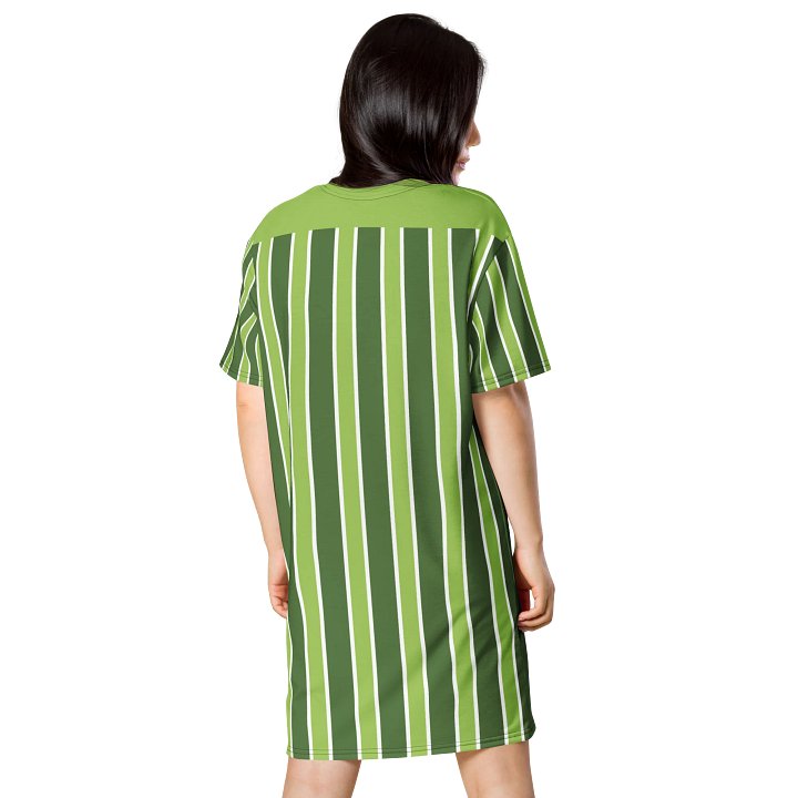 Exclusive Lime Green Striped Oversized T-Shirt Dress | TDS Music product image (2)