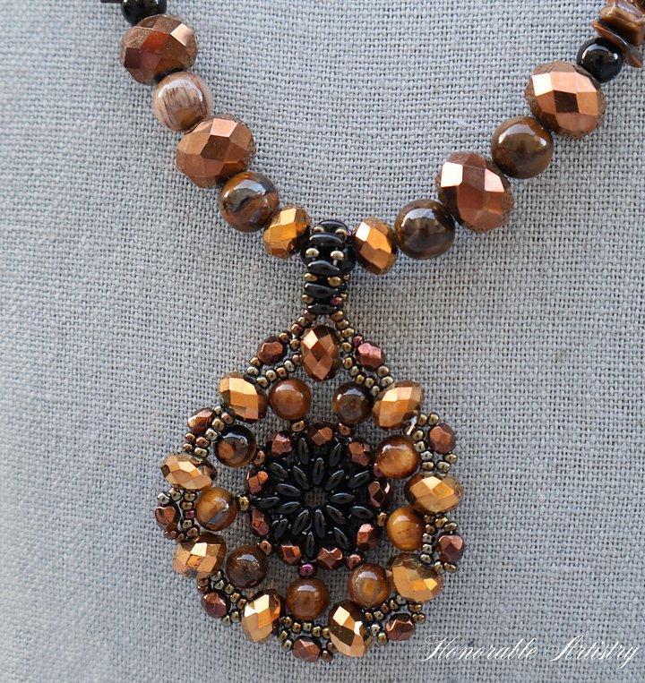Tigereye Beaded Pendant Necklace product image (2)