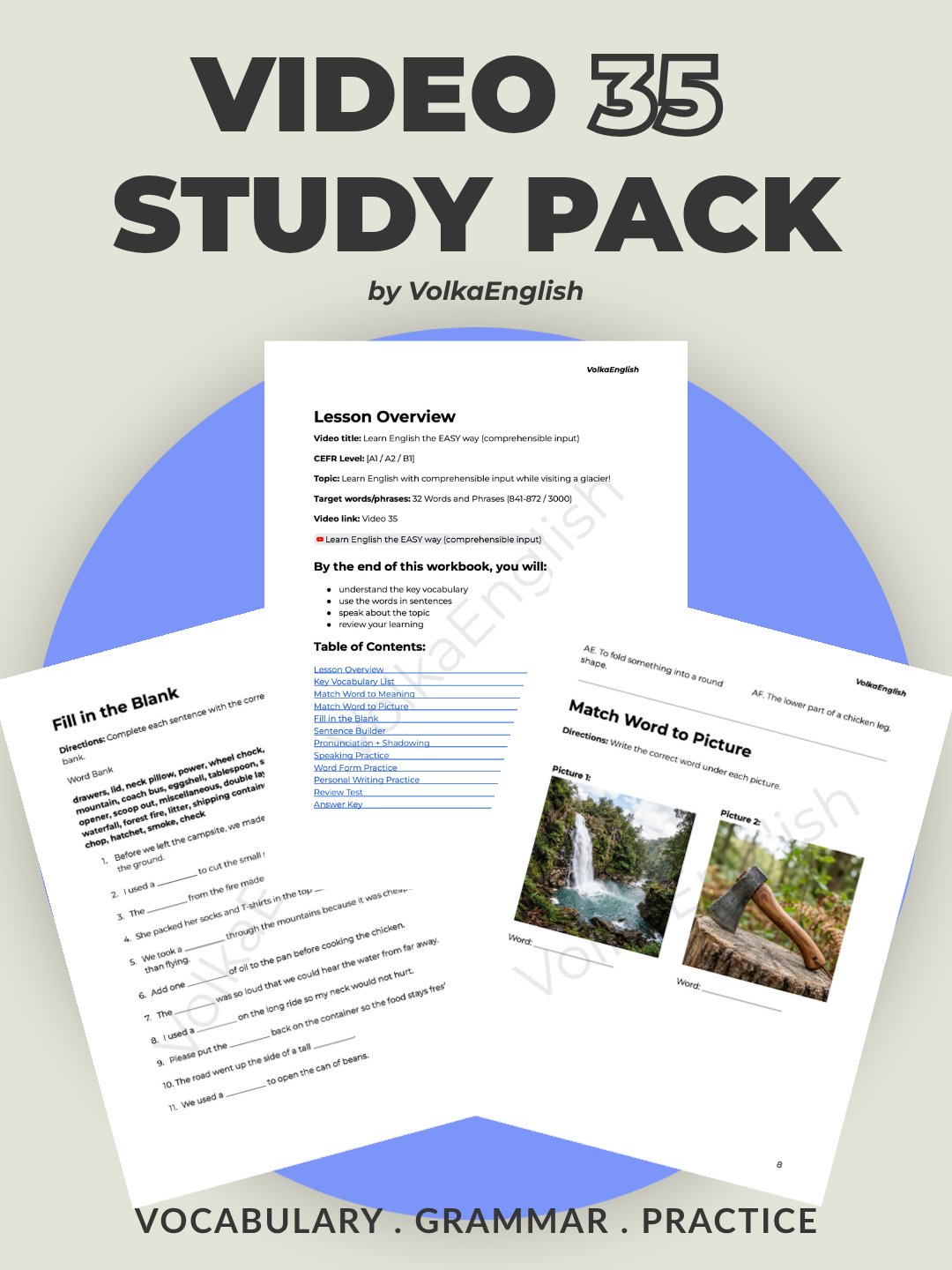 Learn English the EASY way (comprehensible input) - Video 35 Study Pack product image (1)