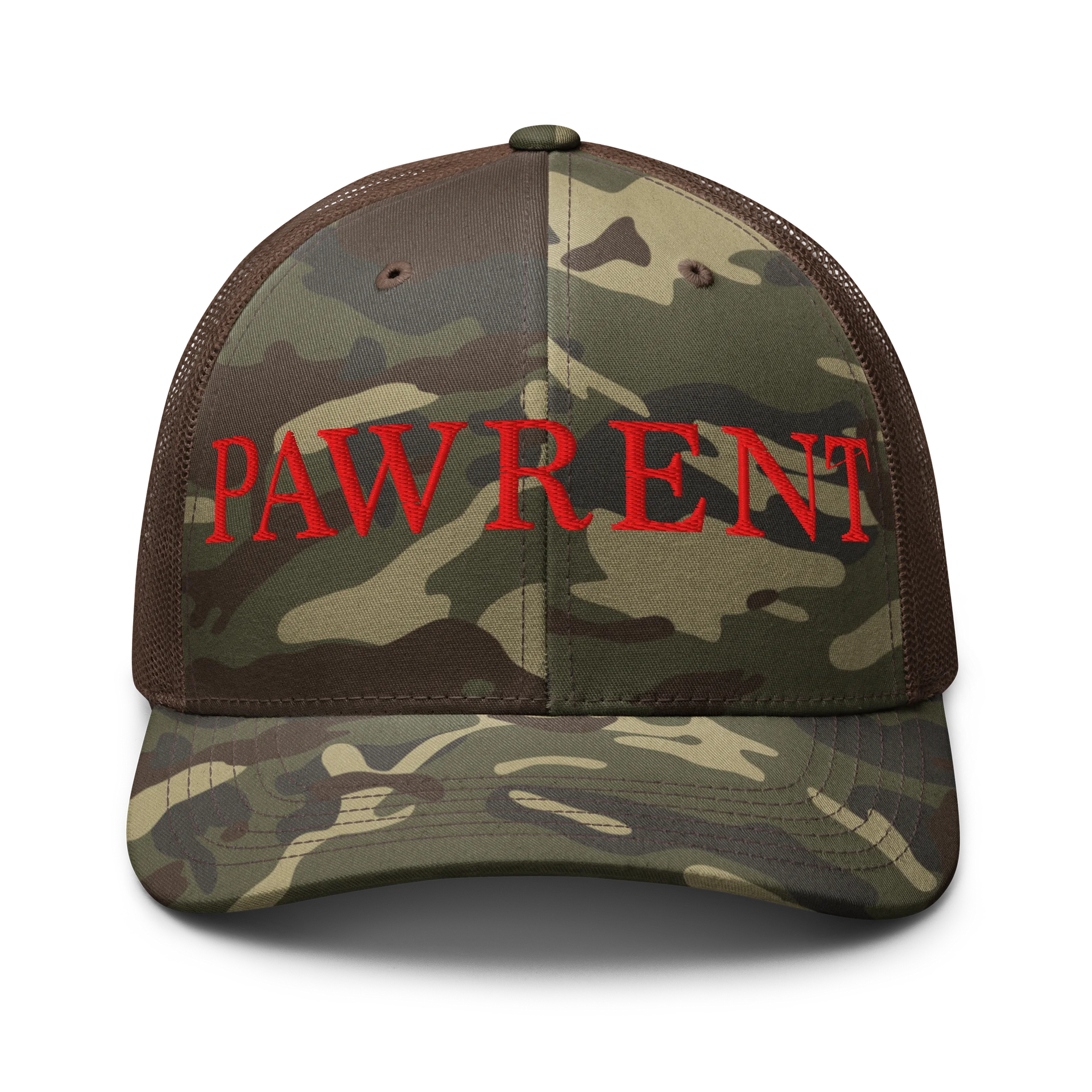 Embroidered Pawrent Hat Camouflage Trucker Hat product image (7)