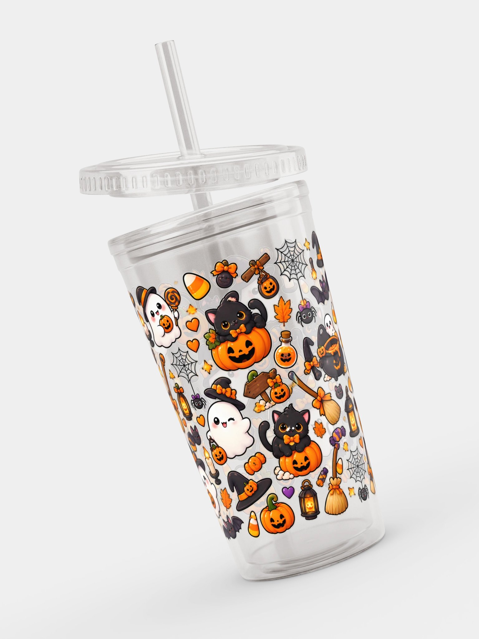 Spooky Halloween Clear Dual Wall Tumbler 16 Oz (473 ml) product image (4)