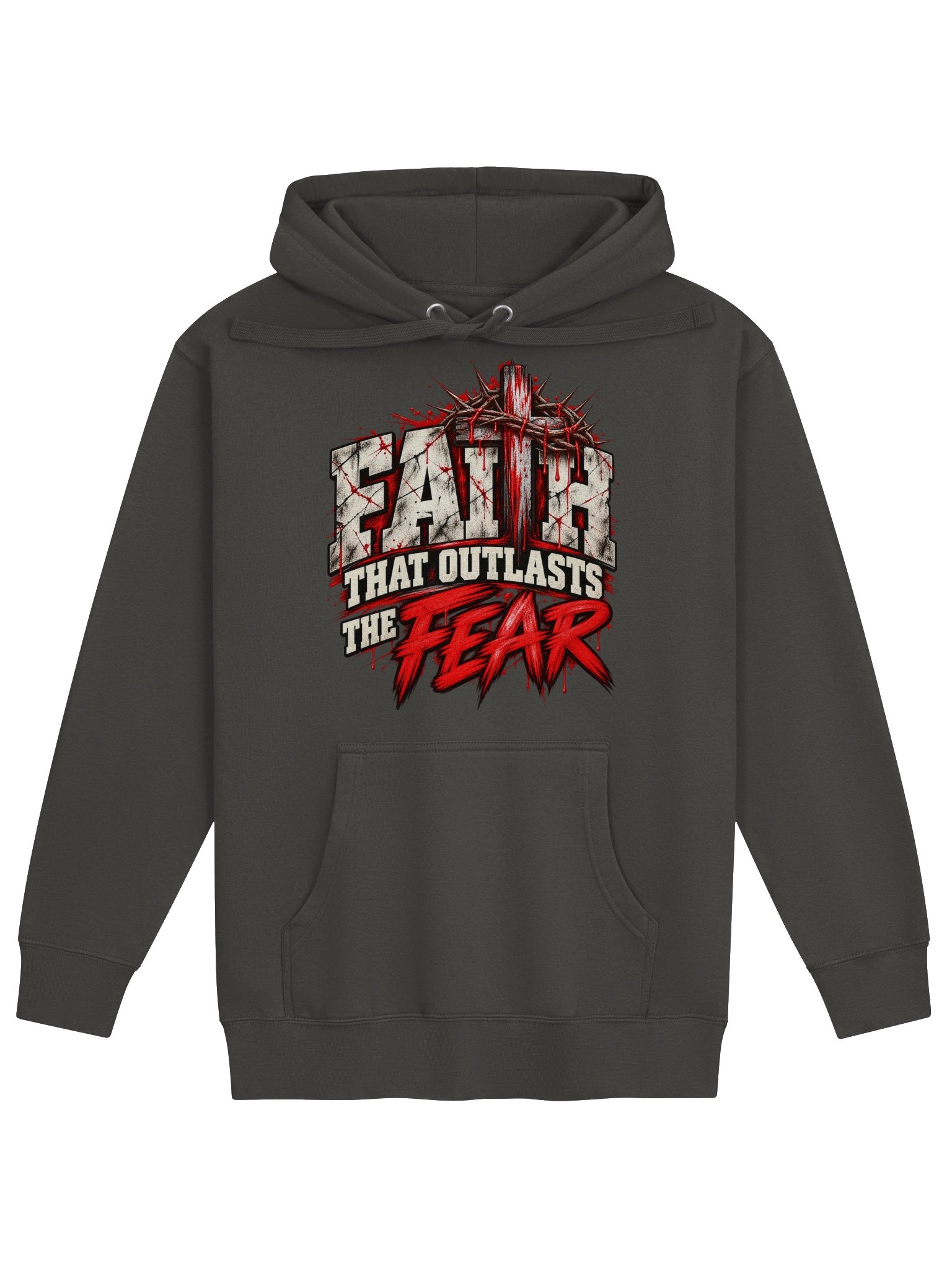 Faith That Outlasts the Fear | Christian Graphic Hoodie | Bold Jesus Cross Shirt product image (2)