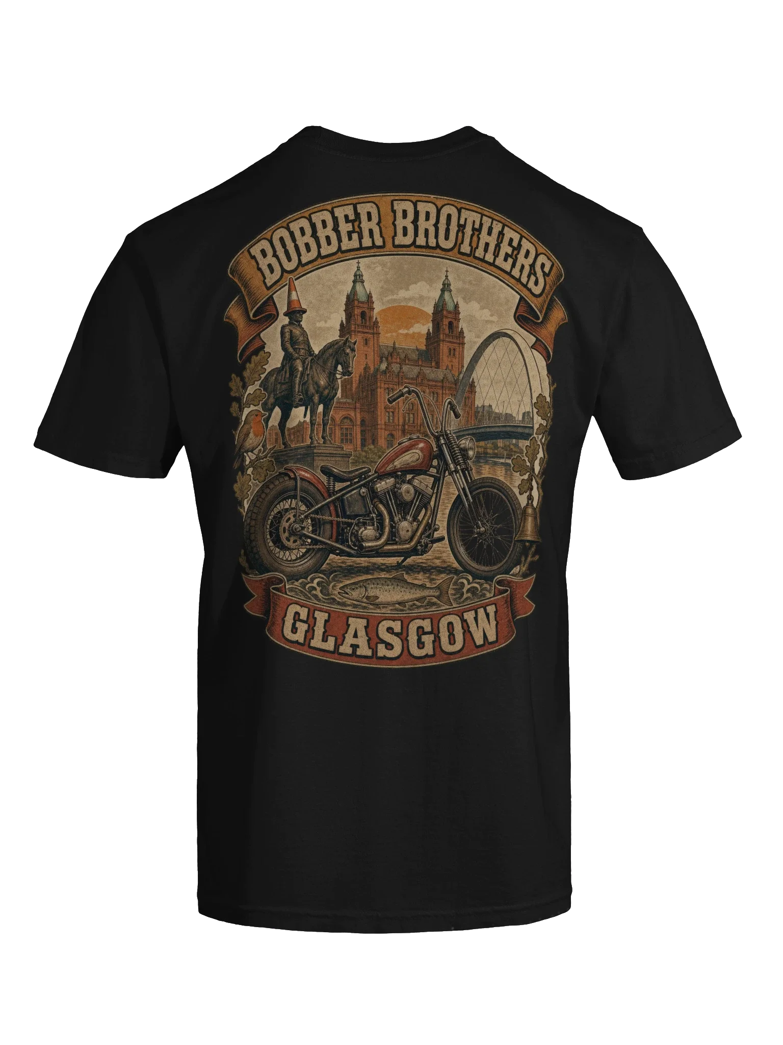 Glasgow motorcycle t-shirt design by Bobber Brothers