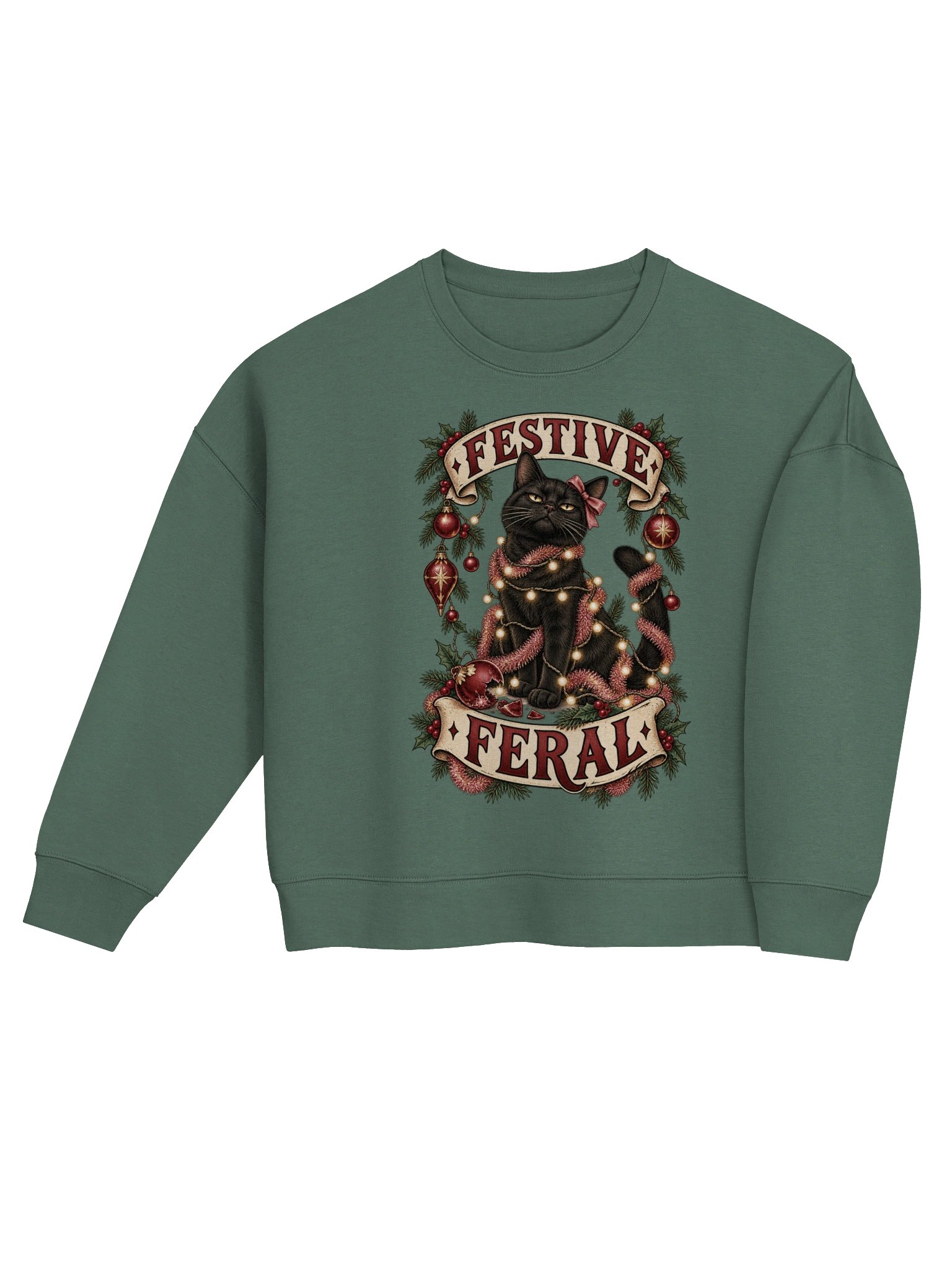 Festive Feral Cat Christmas Sweatshirt product image (4)