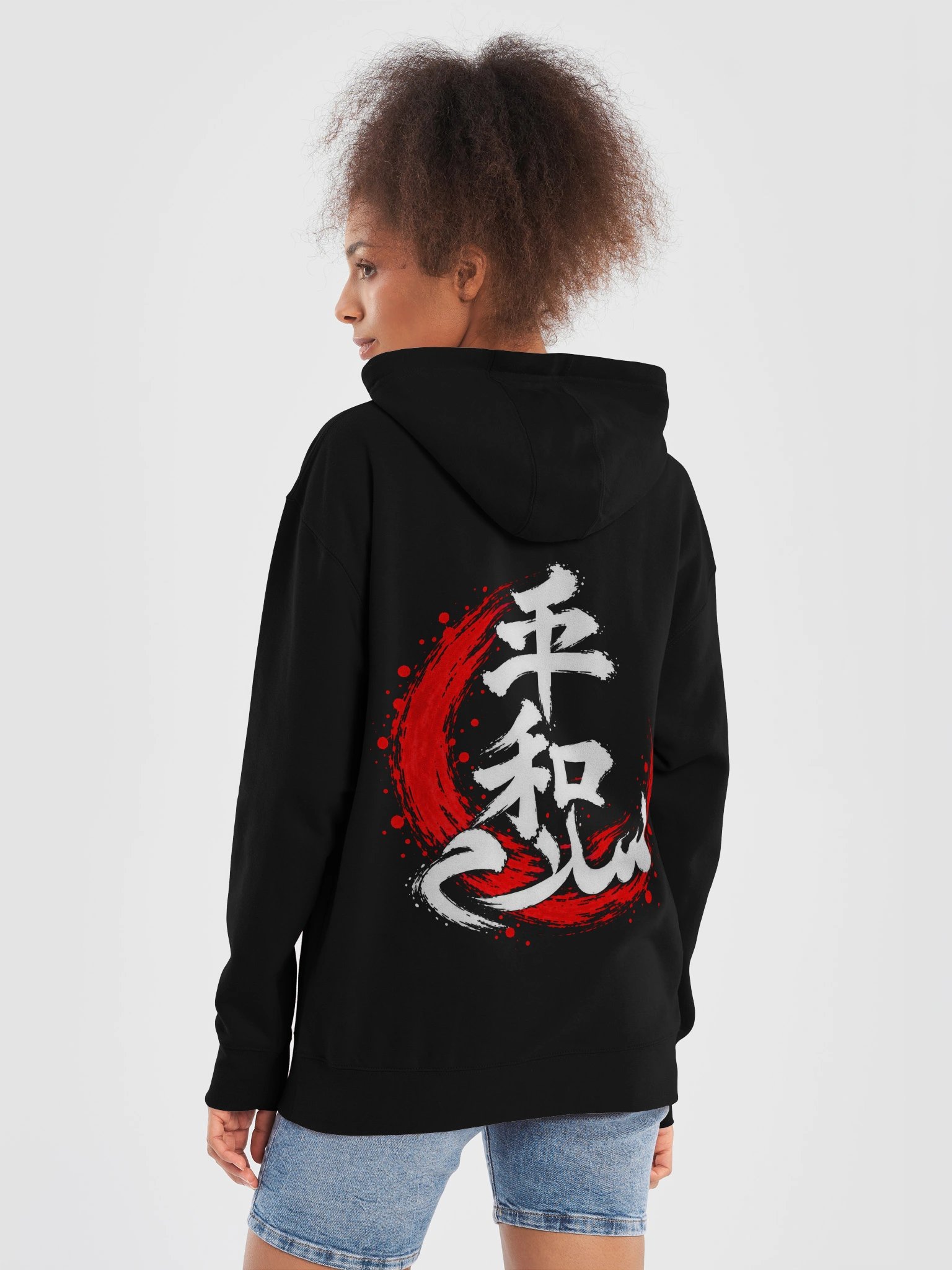 Peace — White Ink Hoodie Heavy product image (4)
