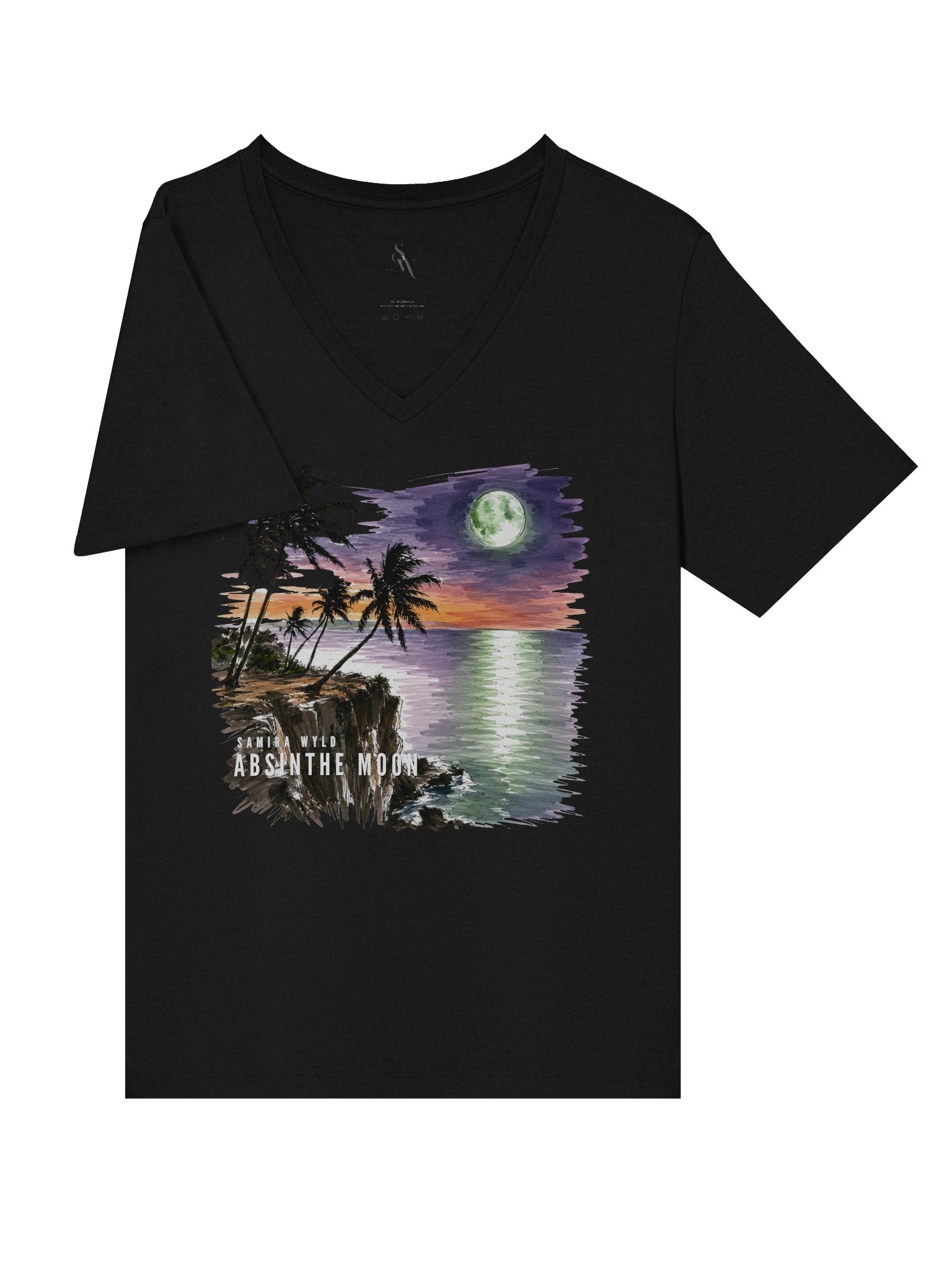 Absinthe Moon V Neck Tee Sketch Edition (Official Artist Merch) product image (4)