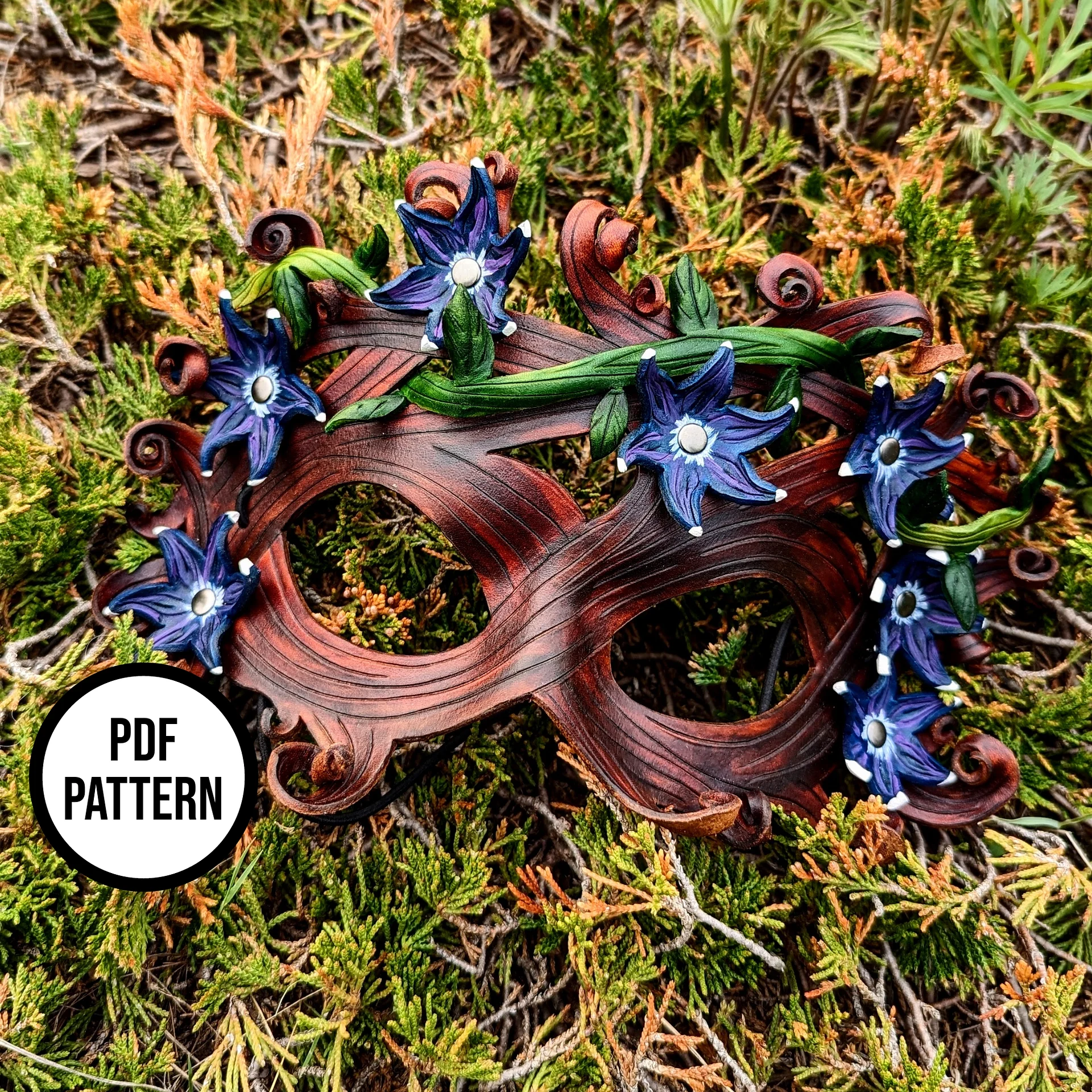 Woodland Fairy Mask - PDF Pattern for Leather product image (3)