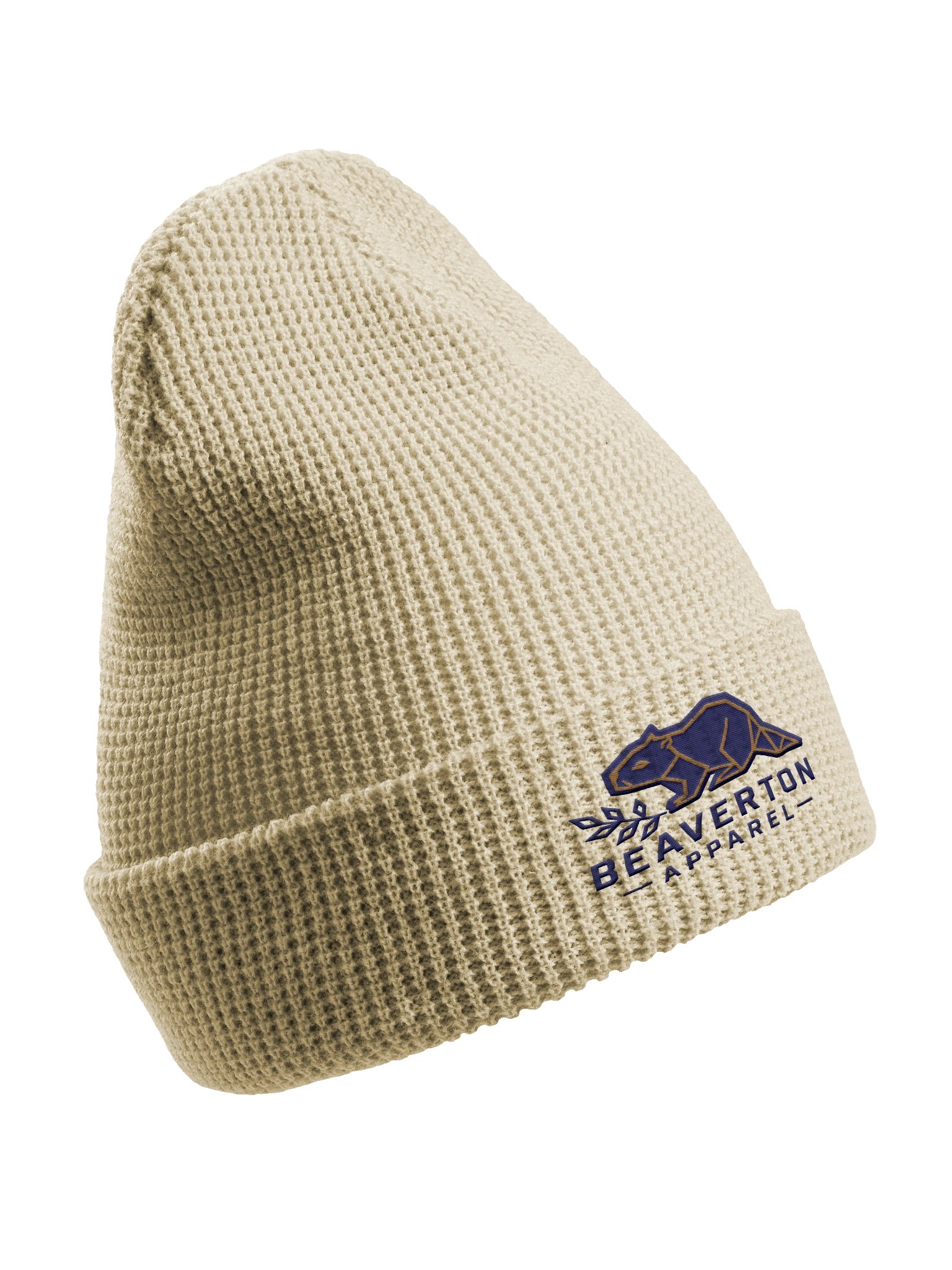 Beaverton Waffle Knit Beanie — Navy/Old Gold product image (3)