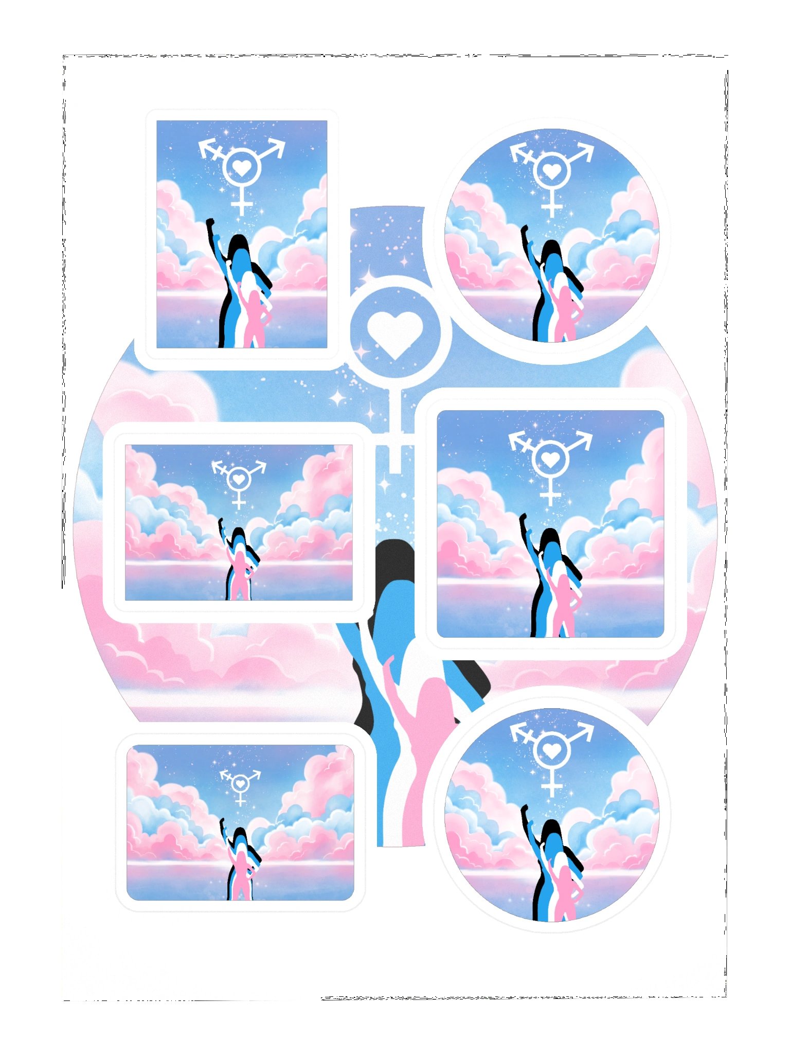 The Trans Femme Signal Sticker Sheet product image (3)