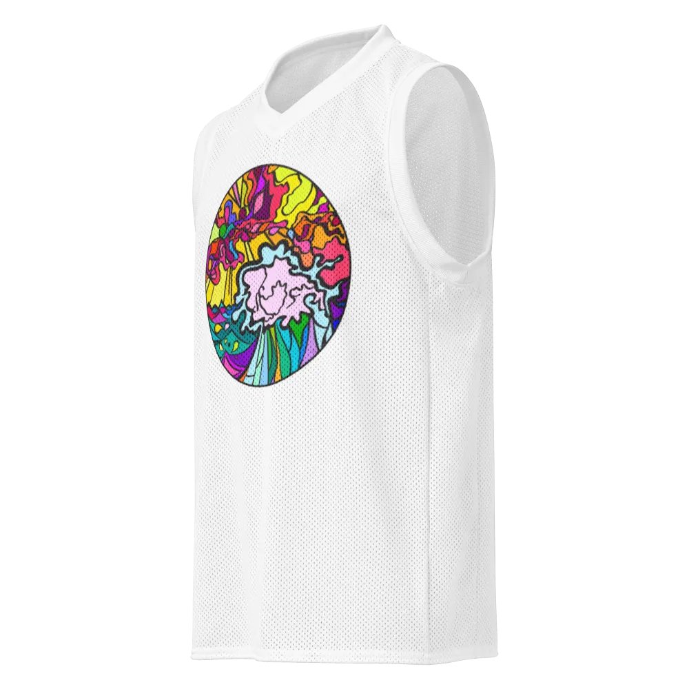 Psychedelic Swirls All-Over Basketball Jersey - Wave at Sunset product image (1)