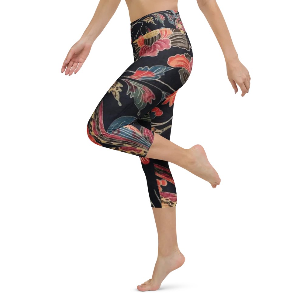 Red Flowers Capri Leggings product image (5)