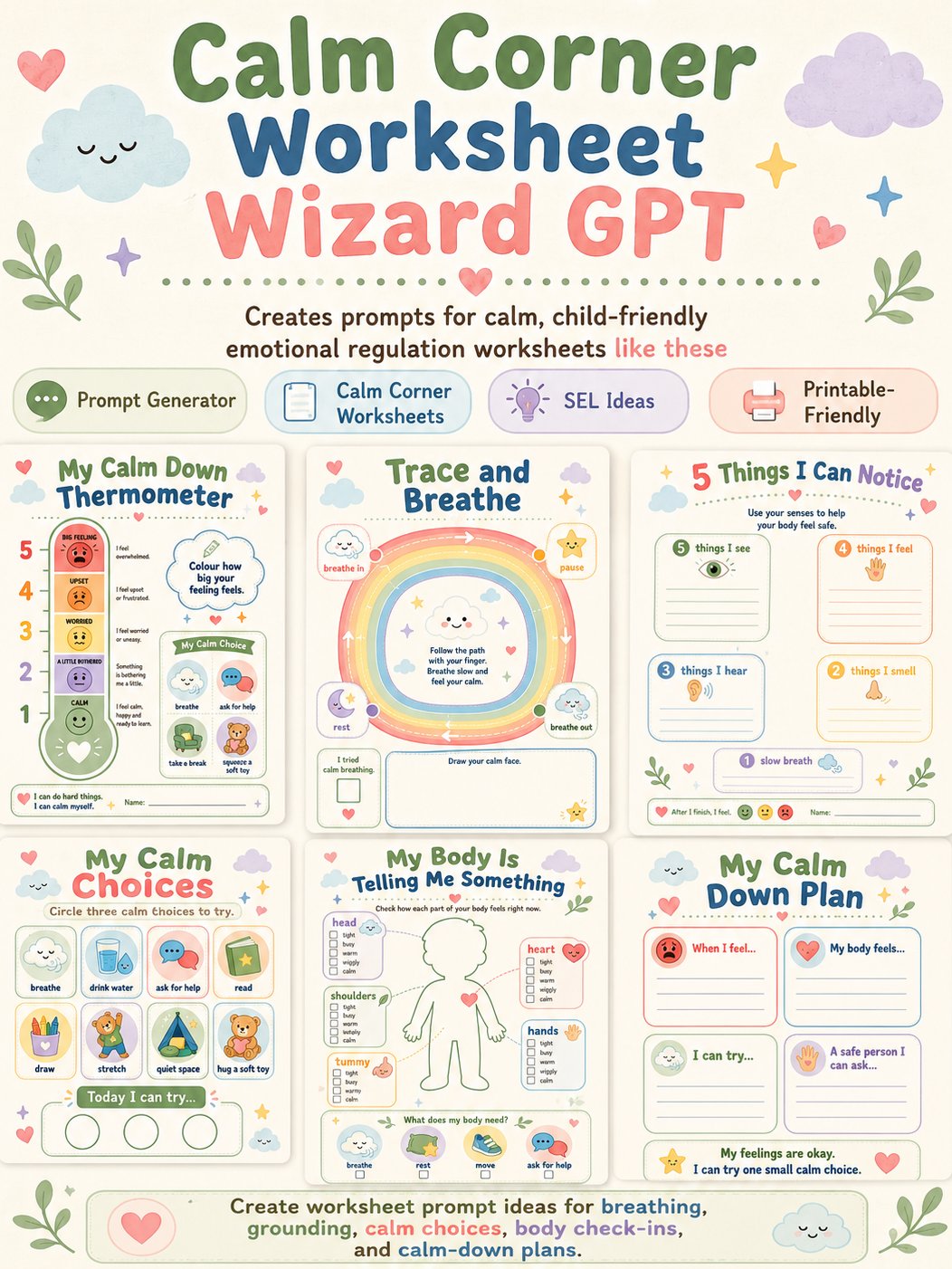 Calm Corner Worksheet Wizard GPT product image (1)
