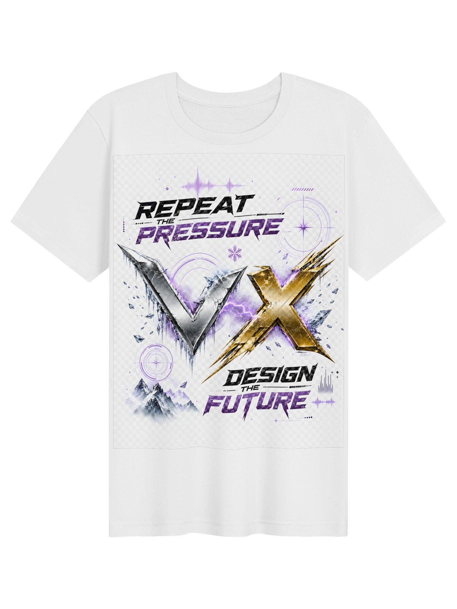 White Repeat the Pressure – Design the Future VX Apparel T-shirt